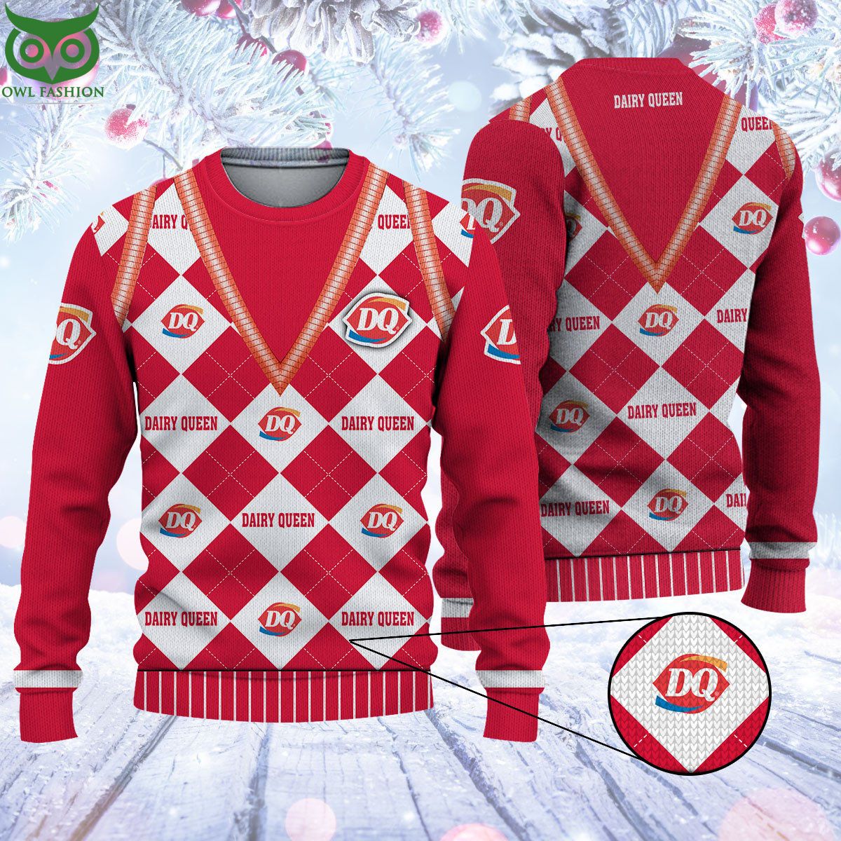 Dairy Queen Red Ugly Sweater This design is a work of art.