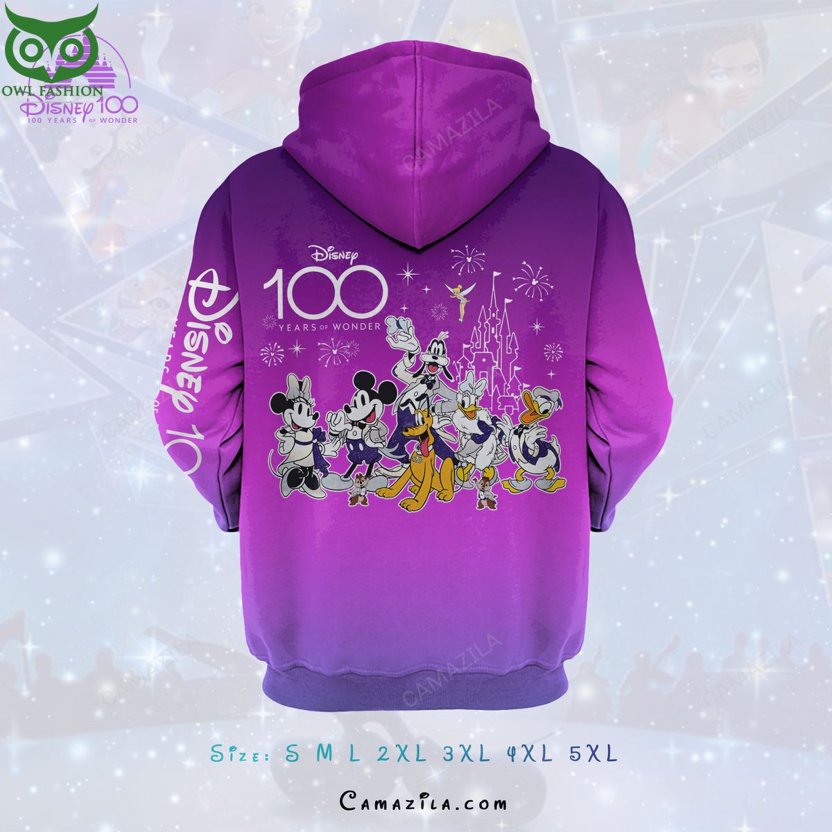 Disney 100 Years of Wonder Anniversary 3D Hoodie Zip Such a charming picture.