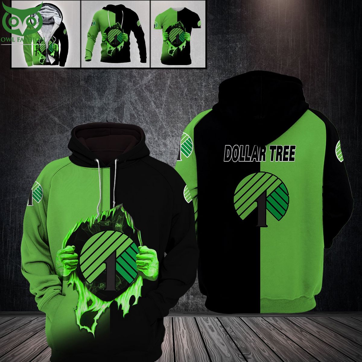 Dollar Tree Green Black 3D Shirt Great, I liked it