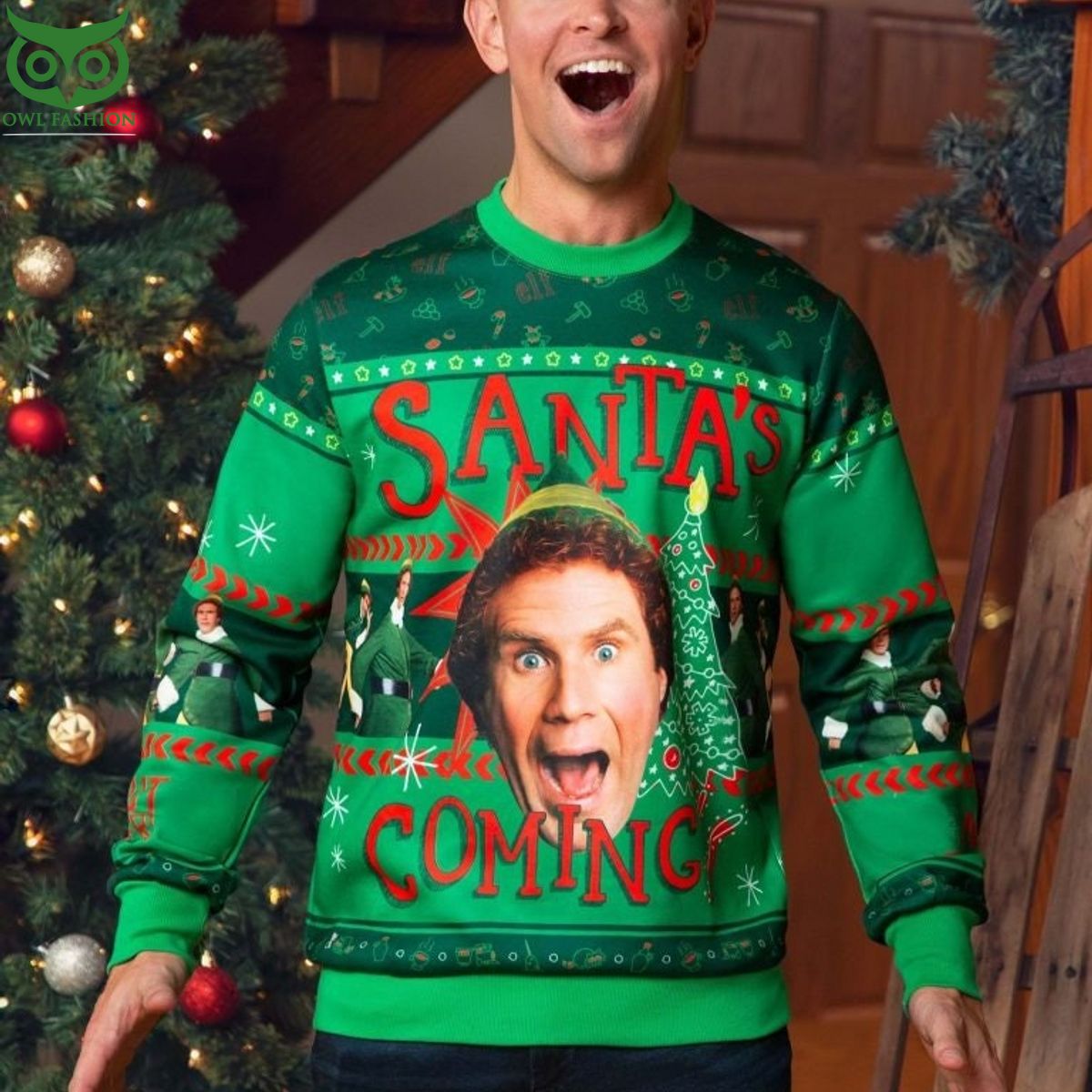 elf santas coming santa is ugly christmas sweater gifts 1 7Ad8K.jpg
