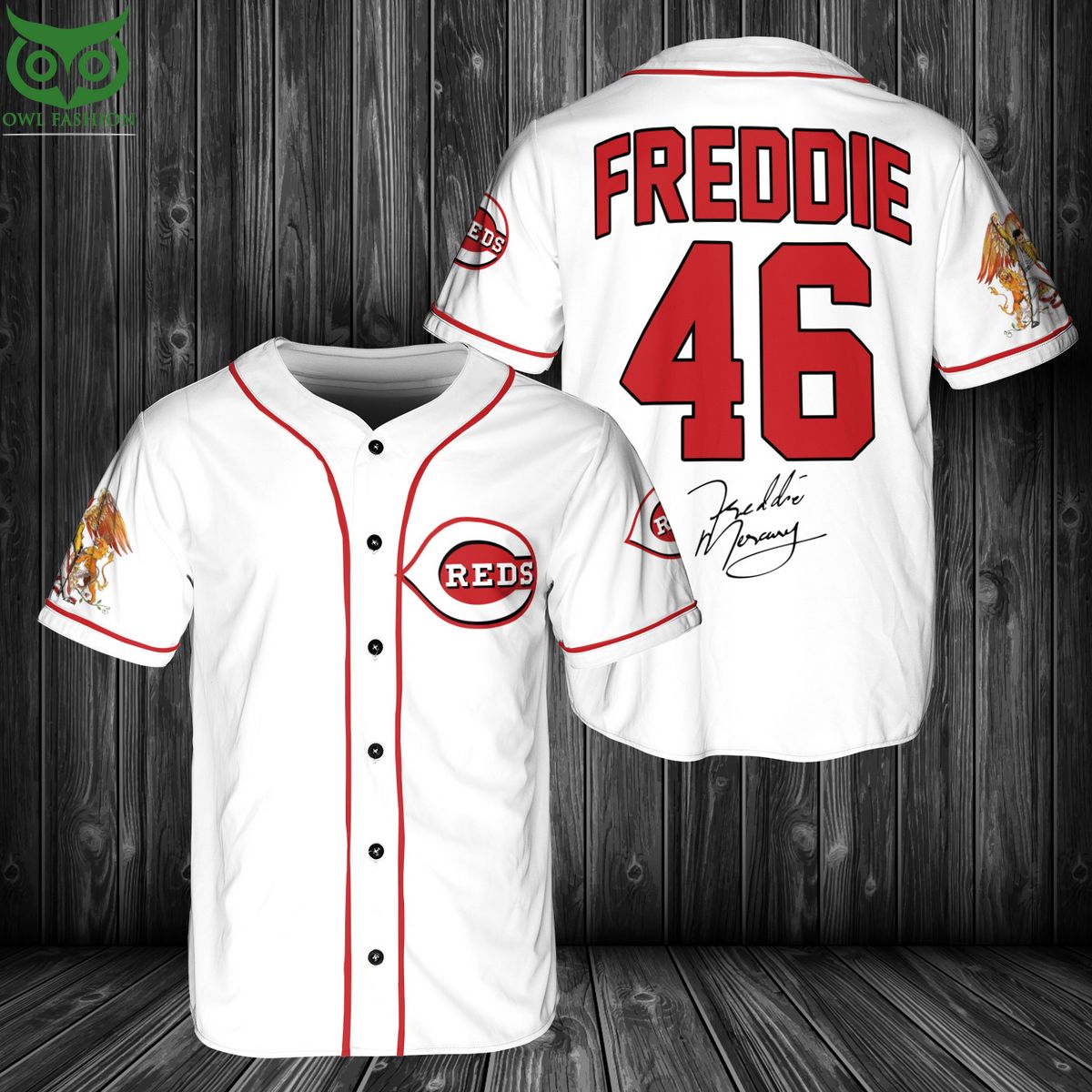Freddie Mercury X Cincinnati Reds Baseball Jersey