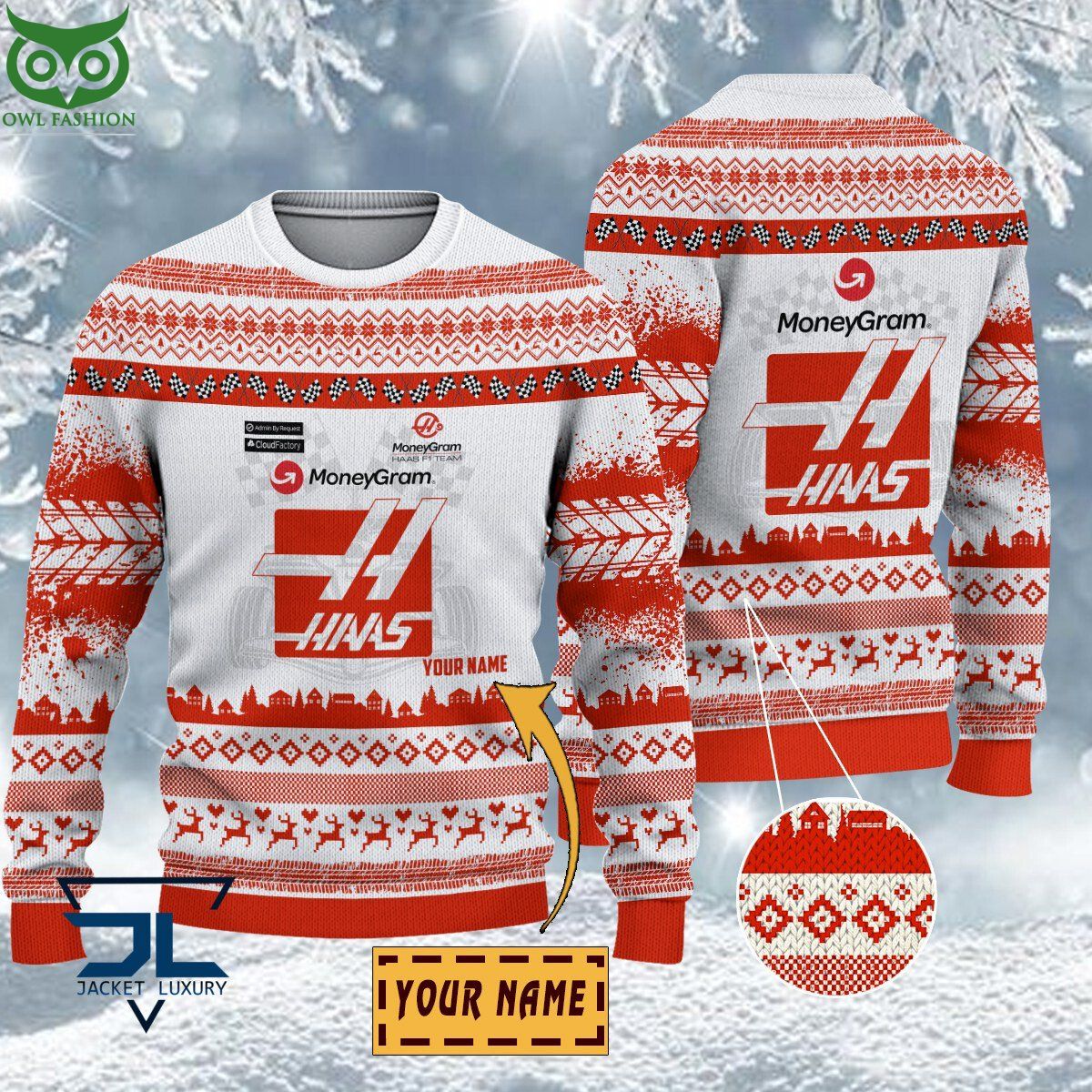 Haas F1 Team Customized Ugly Sweater Oh my God you have put on so much!