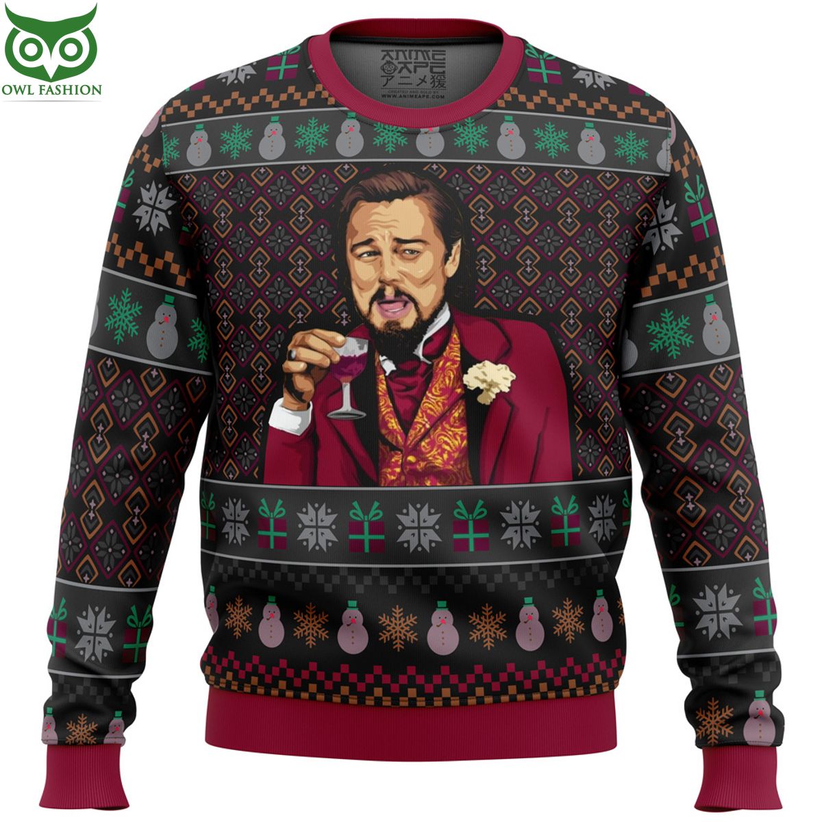 Laughing Leo DiCa Ugly Sweater