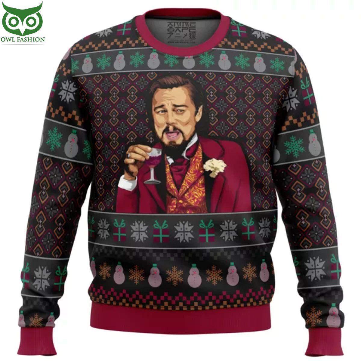 Laughing Leo DiCa Ugly Sweater Oh my God you have put on so much!