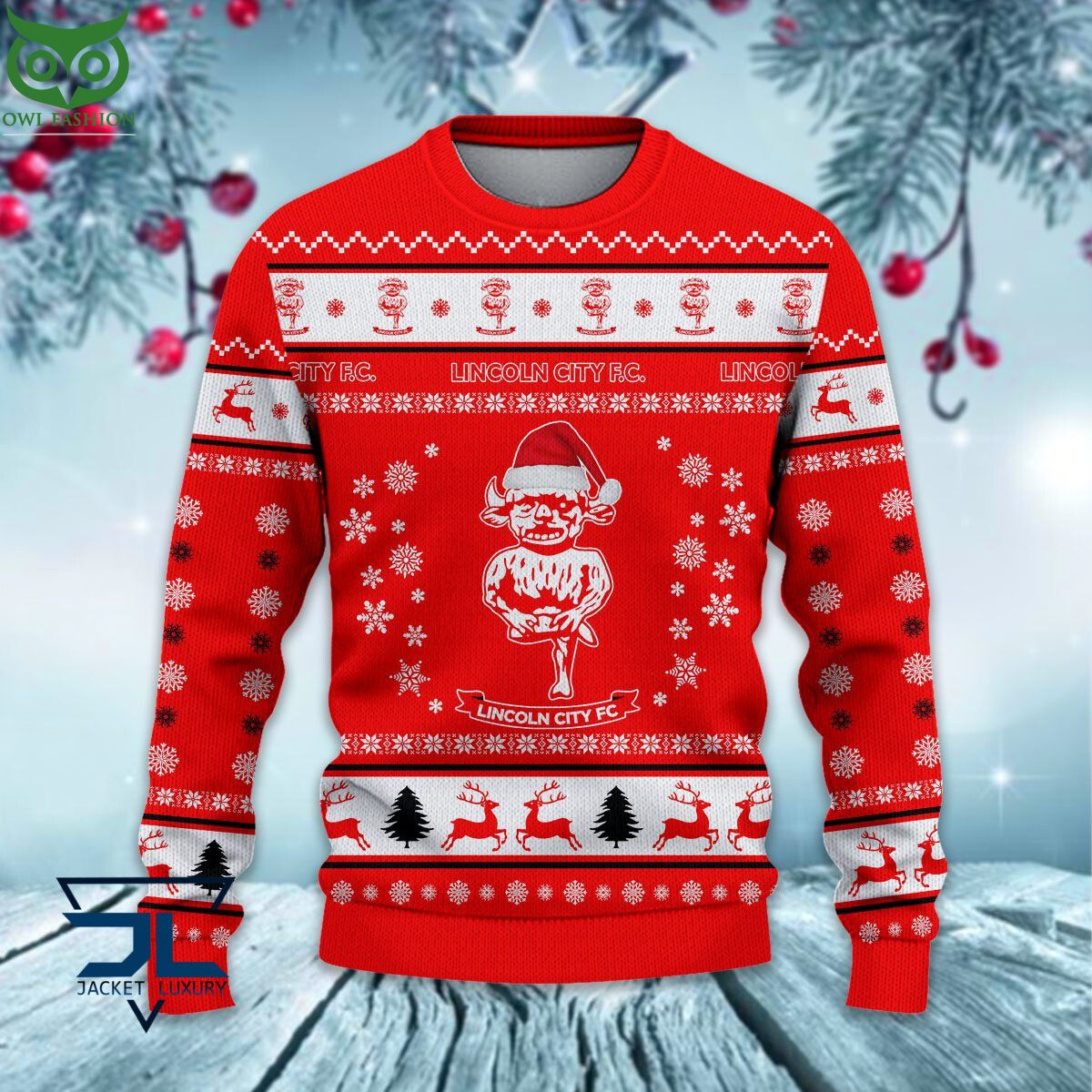 Lincoln City F.C EPL League Cup Ugly Sweater Cuteness overloaded
