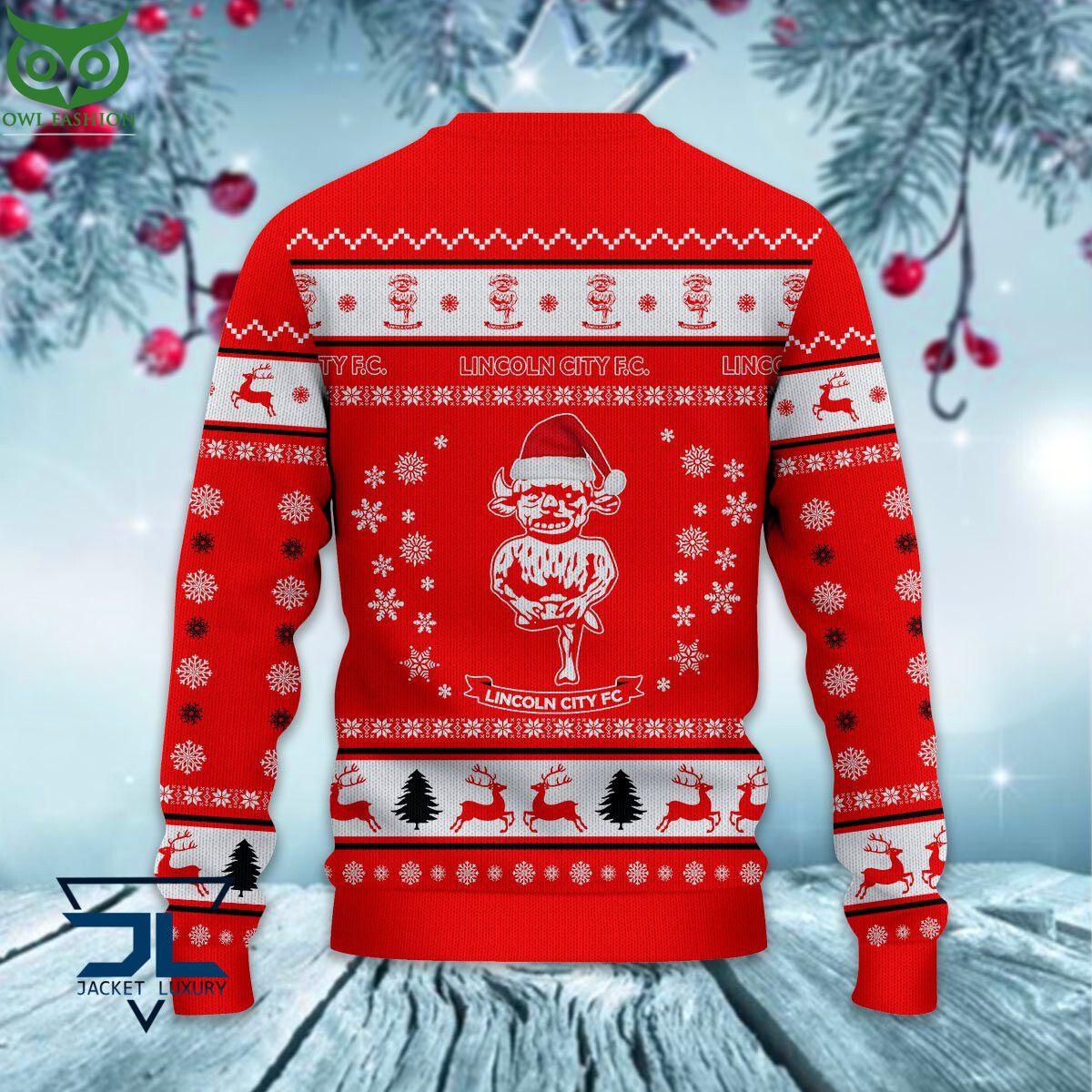Lincoln City F.C EPL League Cup Ugly Sweater Radiant and glowing Pic dear