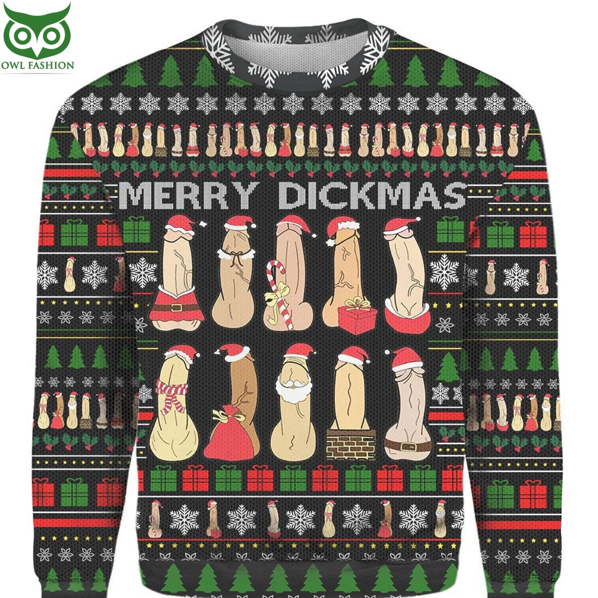Merry Dickmas Dirty Ugly Christmas Sweater Gifts Handsome as usual