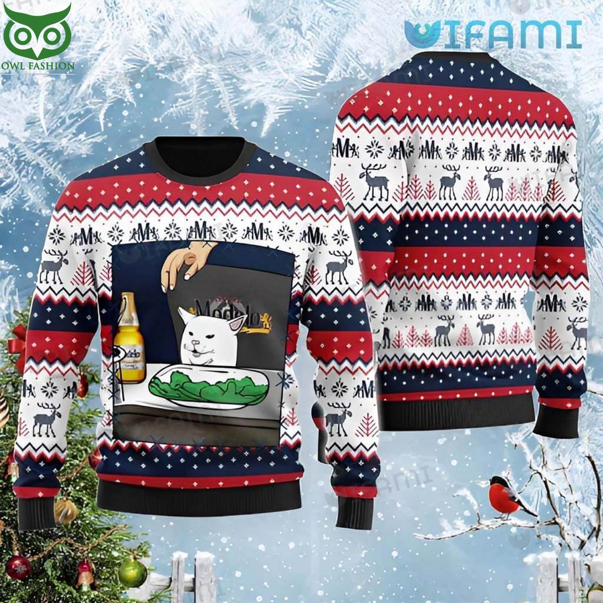 modelo ugly christmas sweater cat meme beer lovers gift 1 1RlGw.jpg