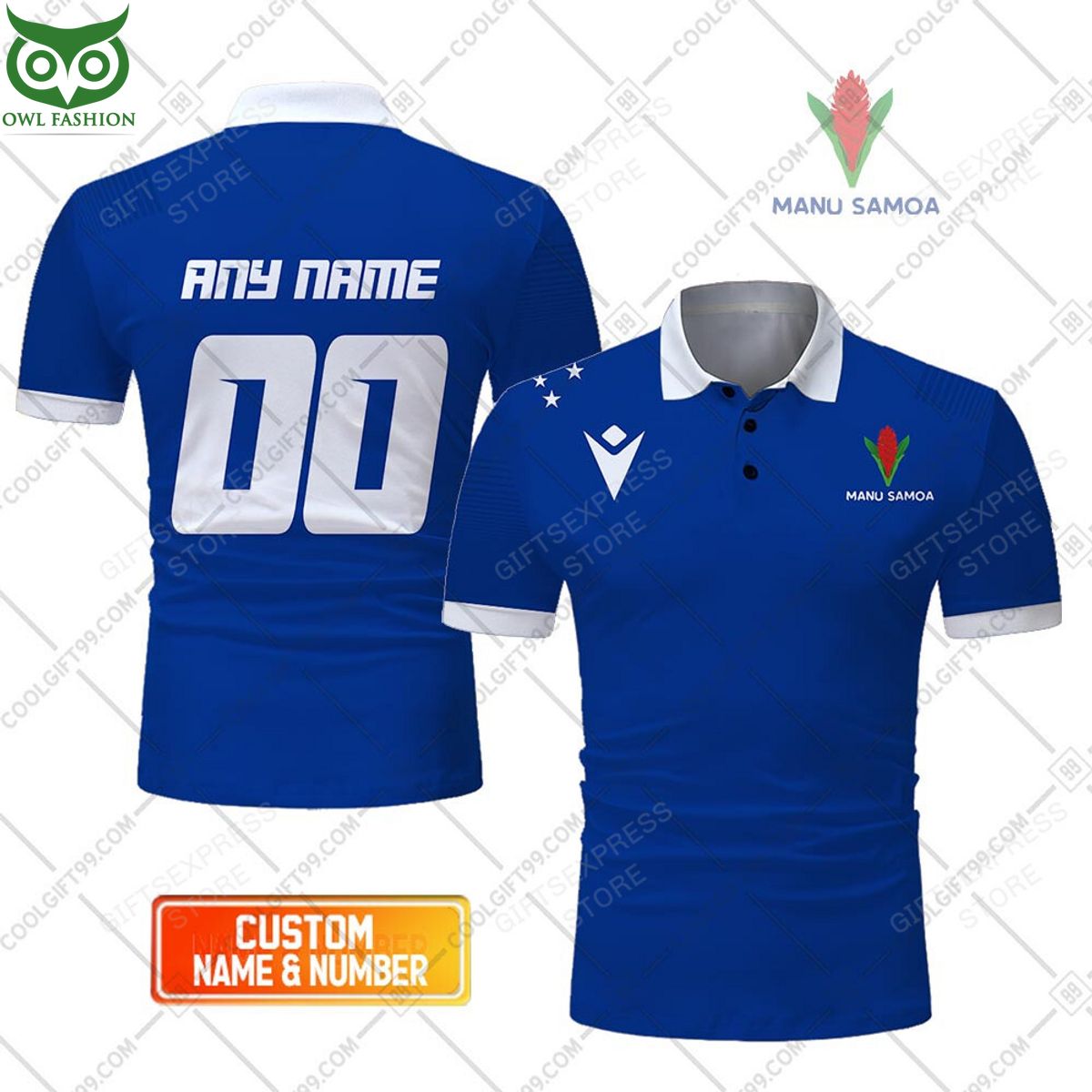 Personalized Rugby World Cup 2023 Samoa Rugby Home Jersey Style Polo Shirt