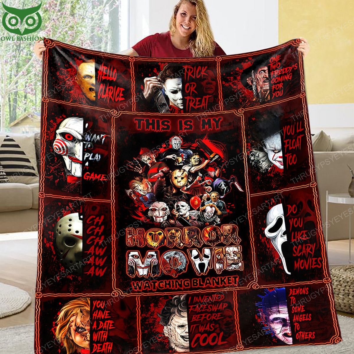 Personalized This Is My Horror Movie Characters Halloween Blanket