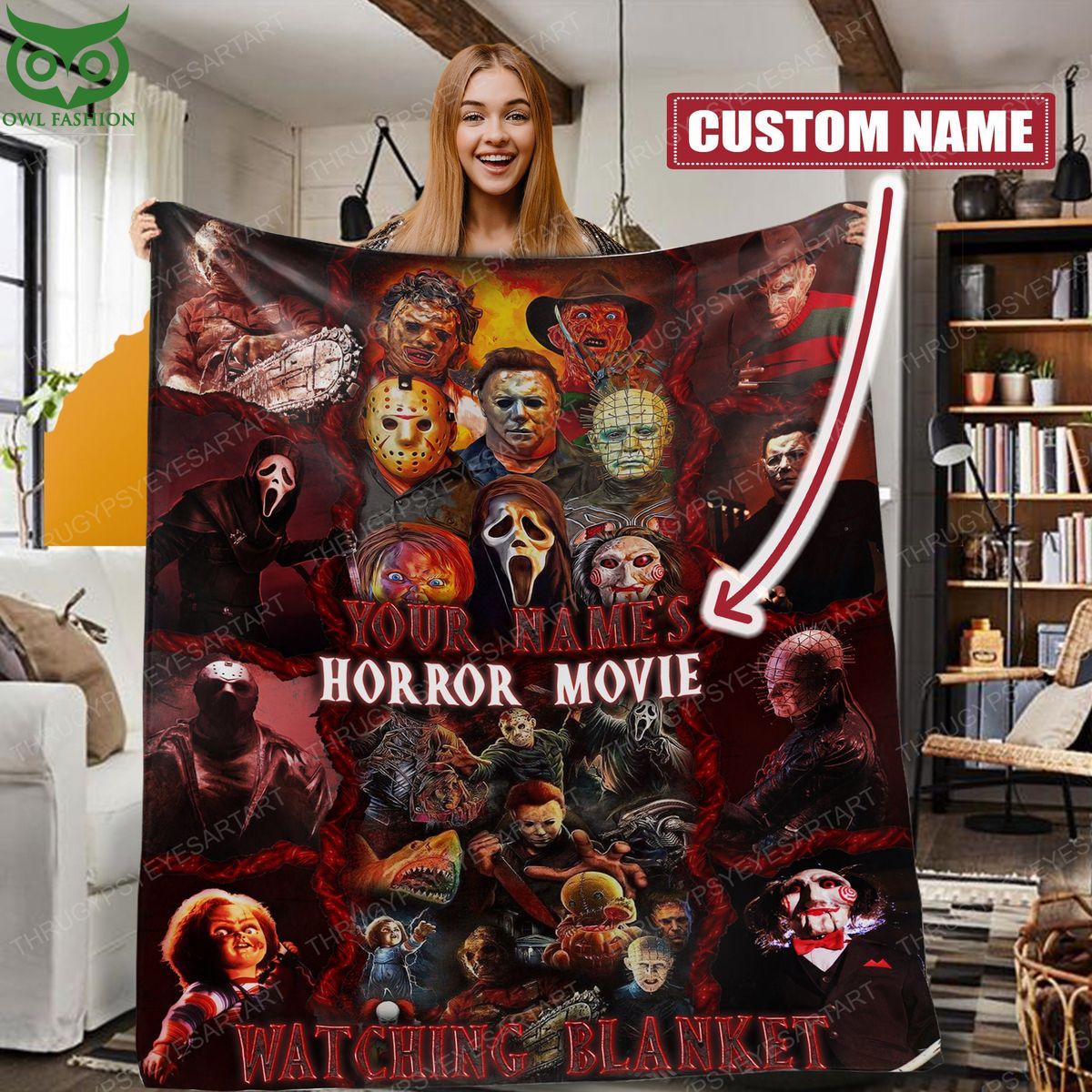 Personalized This Is My Horror Movie Halloween Blanket Our hard working soul