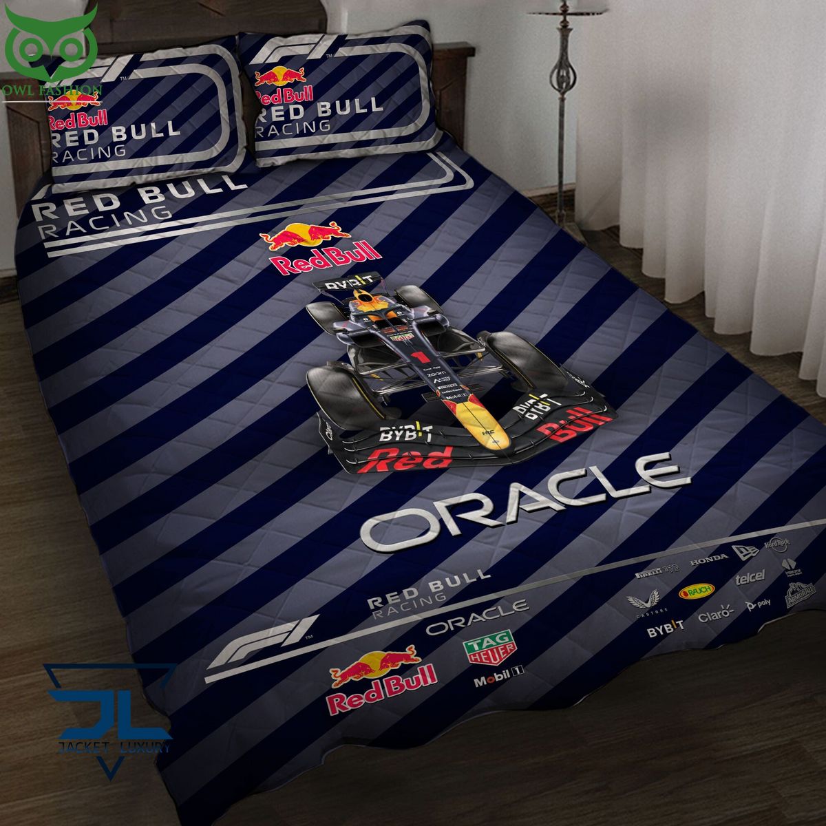 Red Bull Racing Quilt Bedding Set Nice shot bro