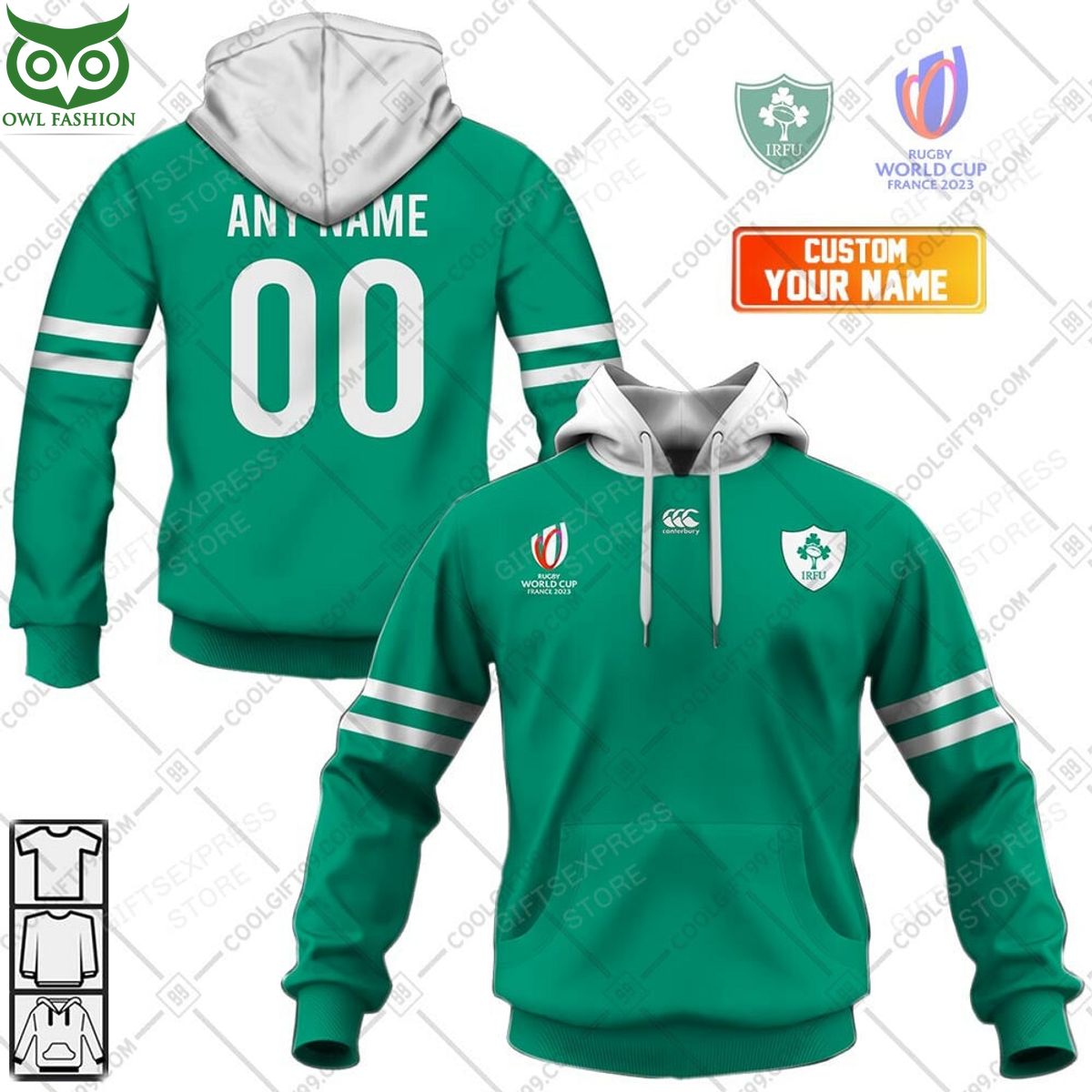 Rugby World Cup 2023 Ireland 3D Hoodie TShirt