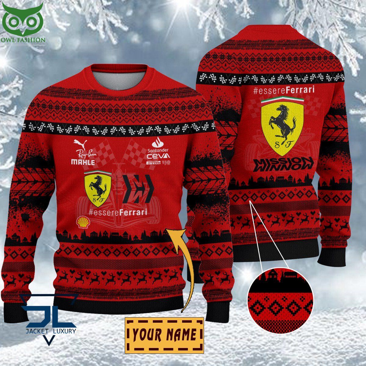 Scuderia Ferrari Customized Ugly Sweater Wow! What a picture you click