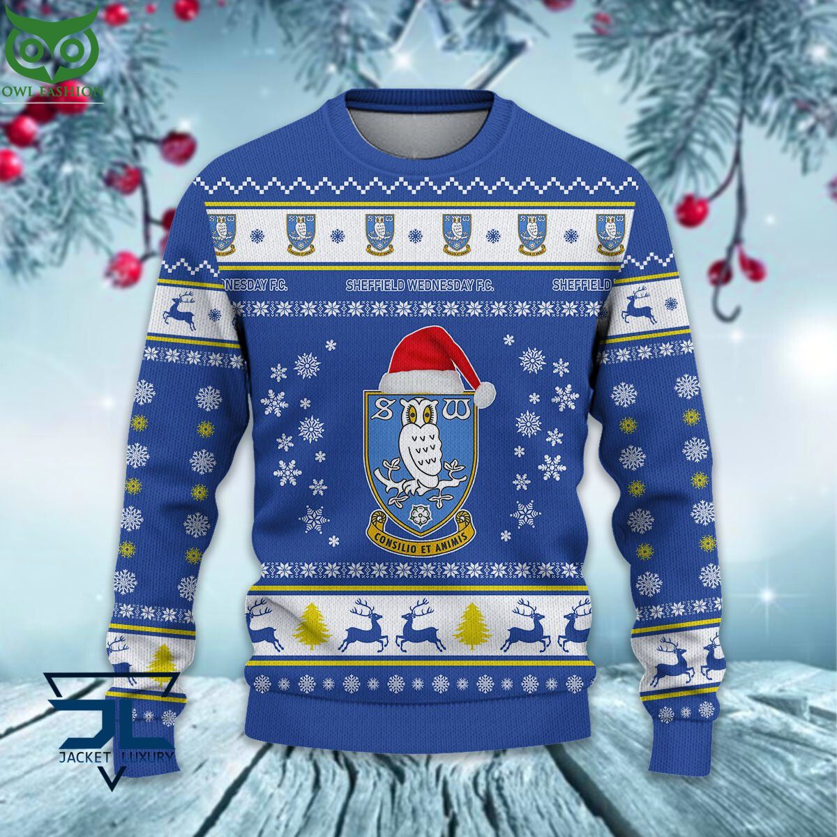Sheffield Wednesday EPL League Cup Ugly Sweater Amazing Pic