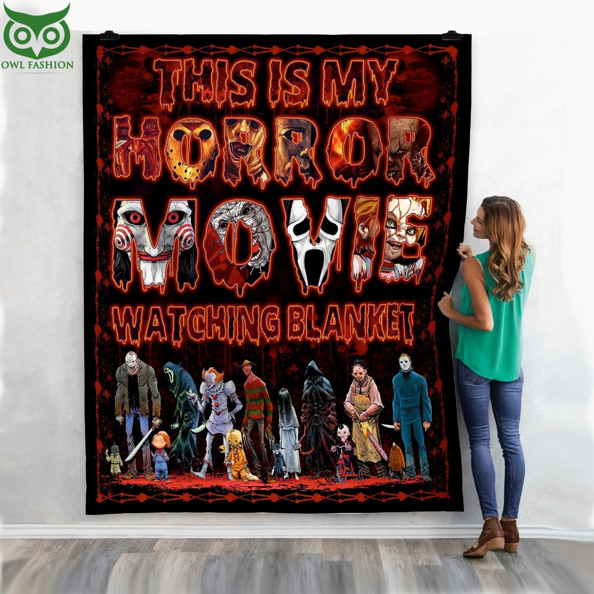 This Is My Horror Movie Watching Halloween Blanket Quilt