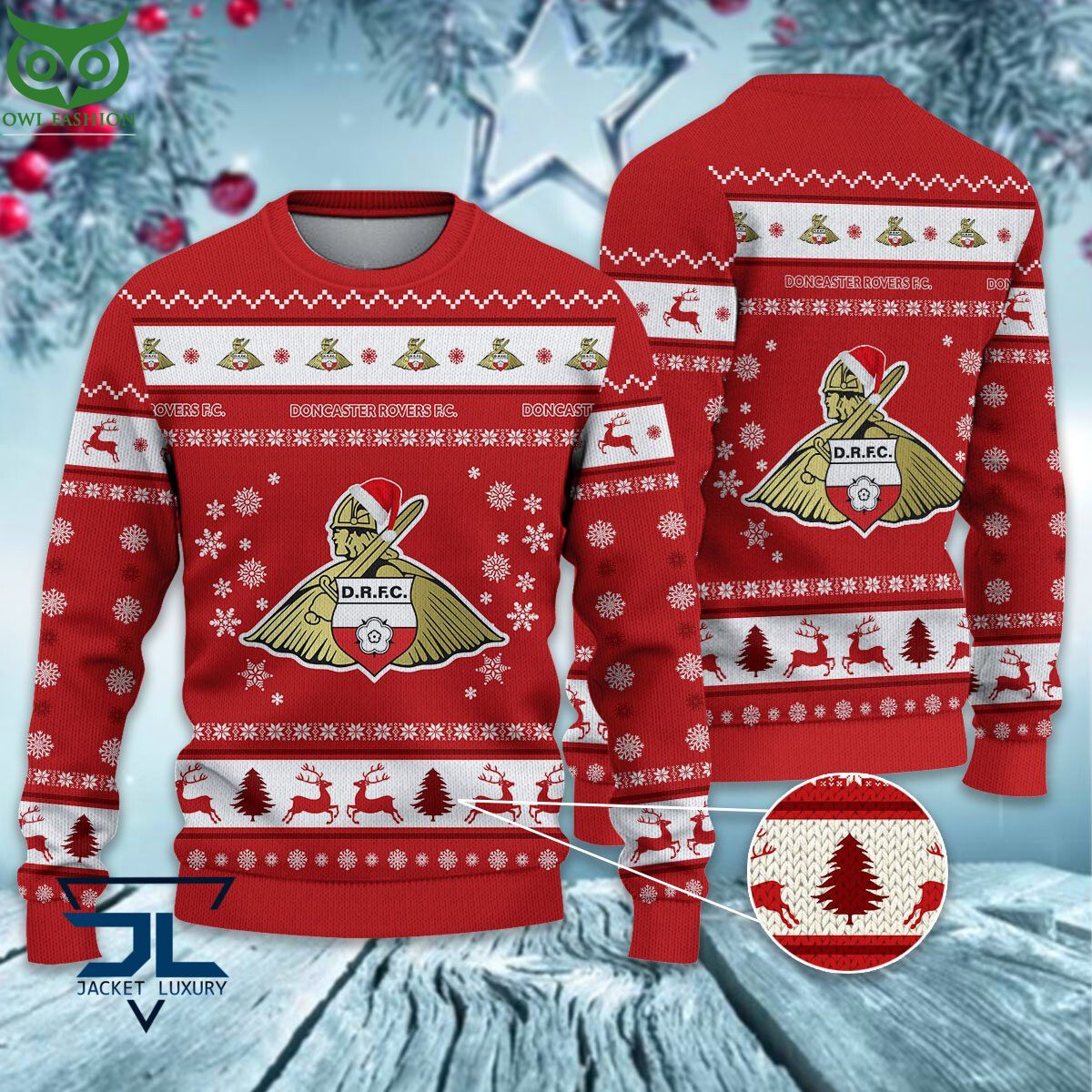 Trending Doncaster Rovers EPL League Cup New Ugly Sweater Nice photo dude