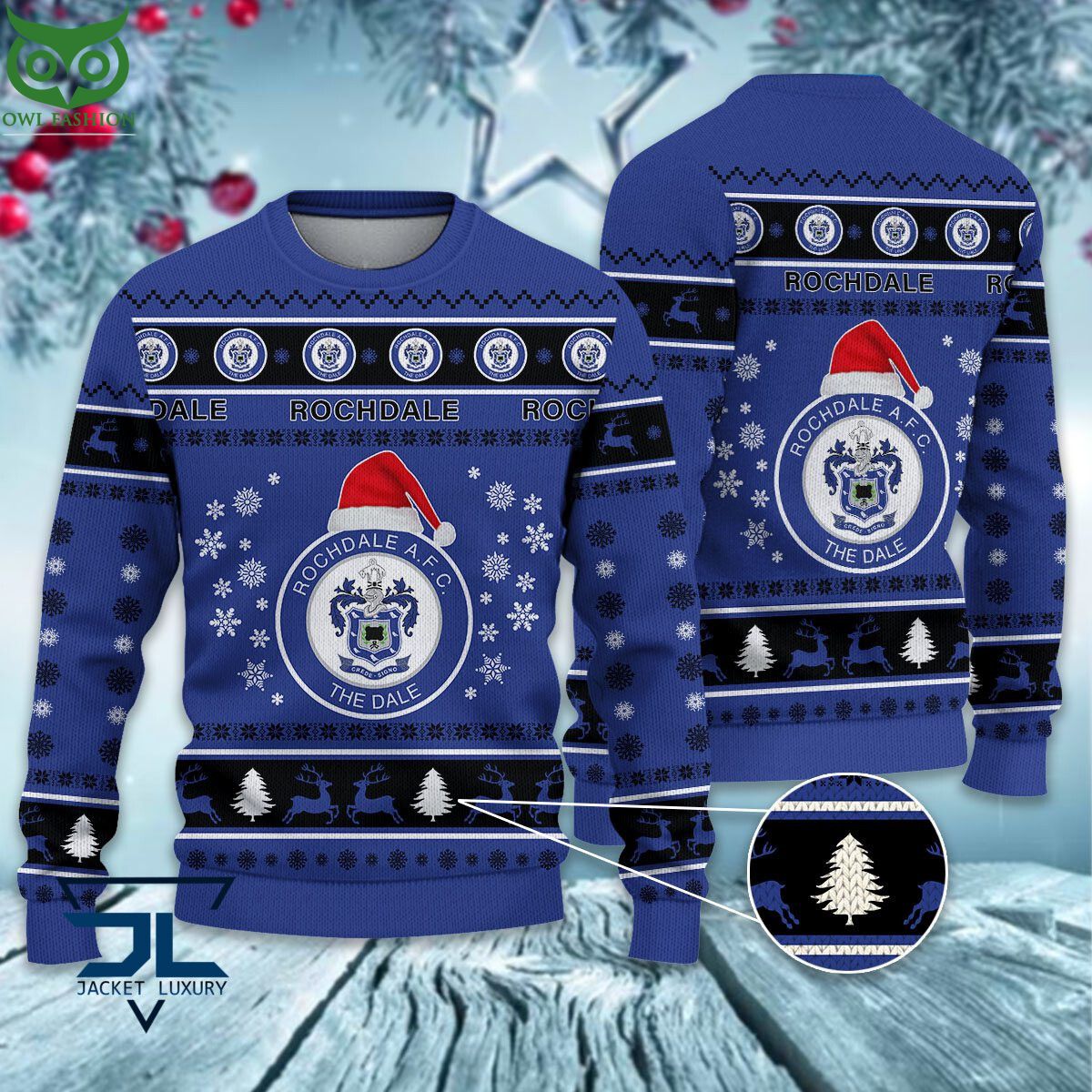 Trending Rochdale AFC EPL League Cup New Ugly Sweater Rocking picture