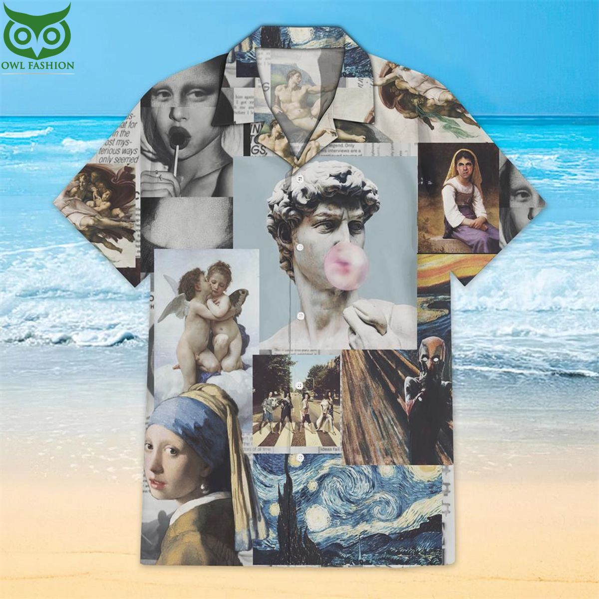 Vintage Art Print Short Sleeve Oversized Shirt Top Such a charming picture.