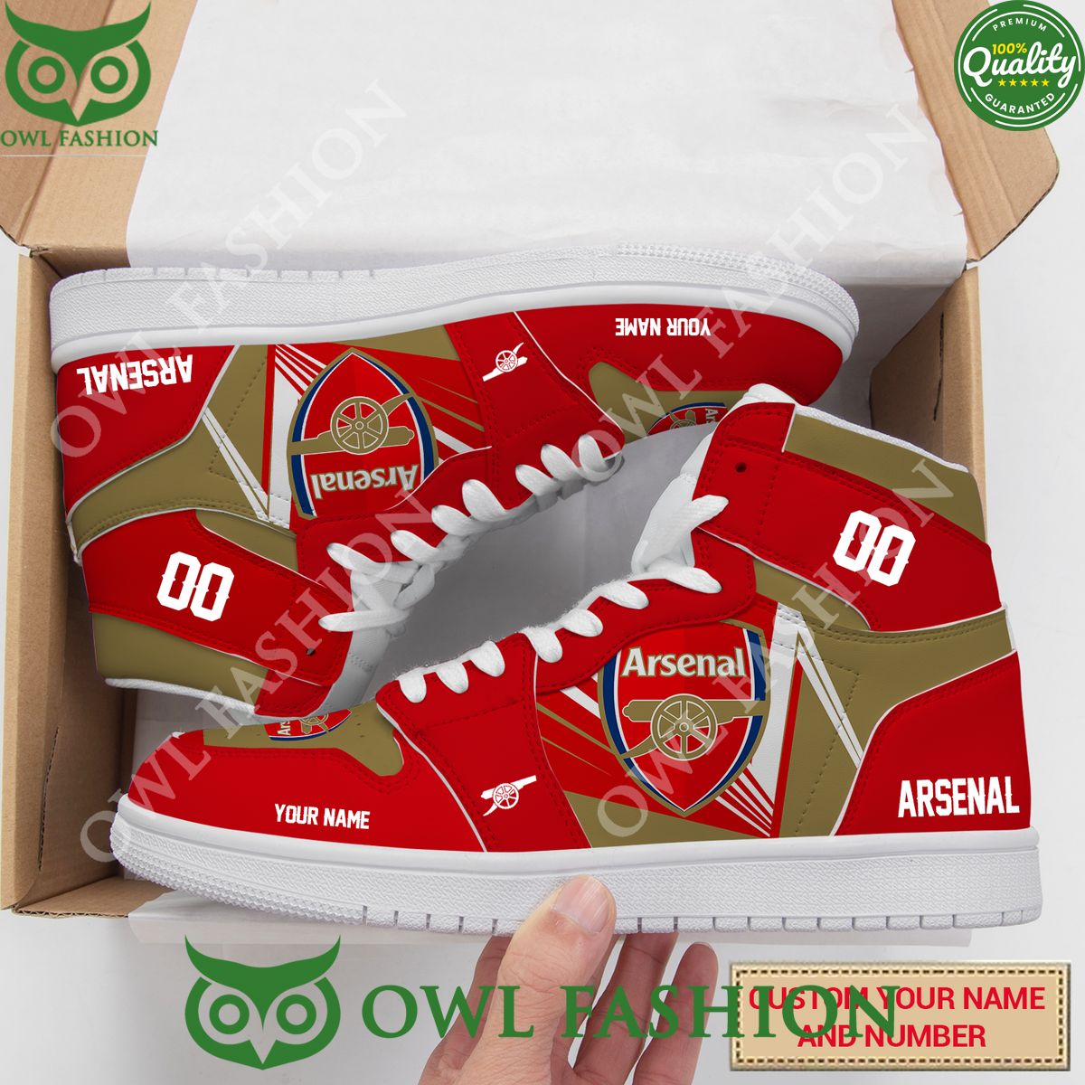 Arsenal FC Custom Name and Number Nike Air Jordan 1 Ah! It is marvellous
