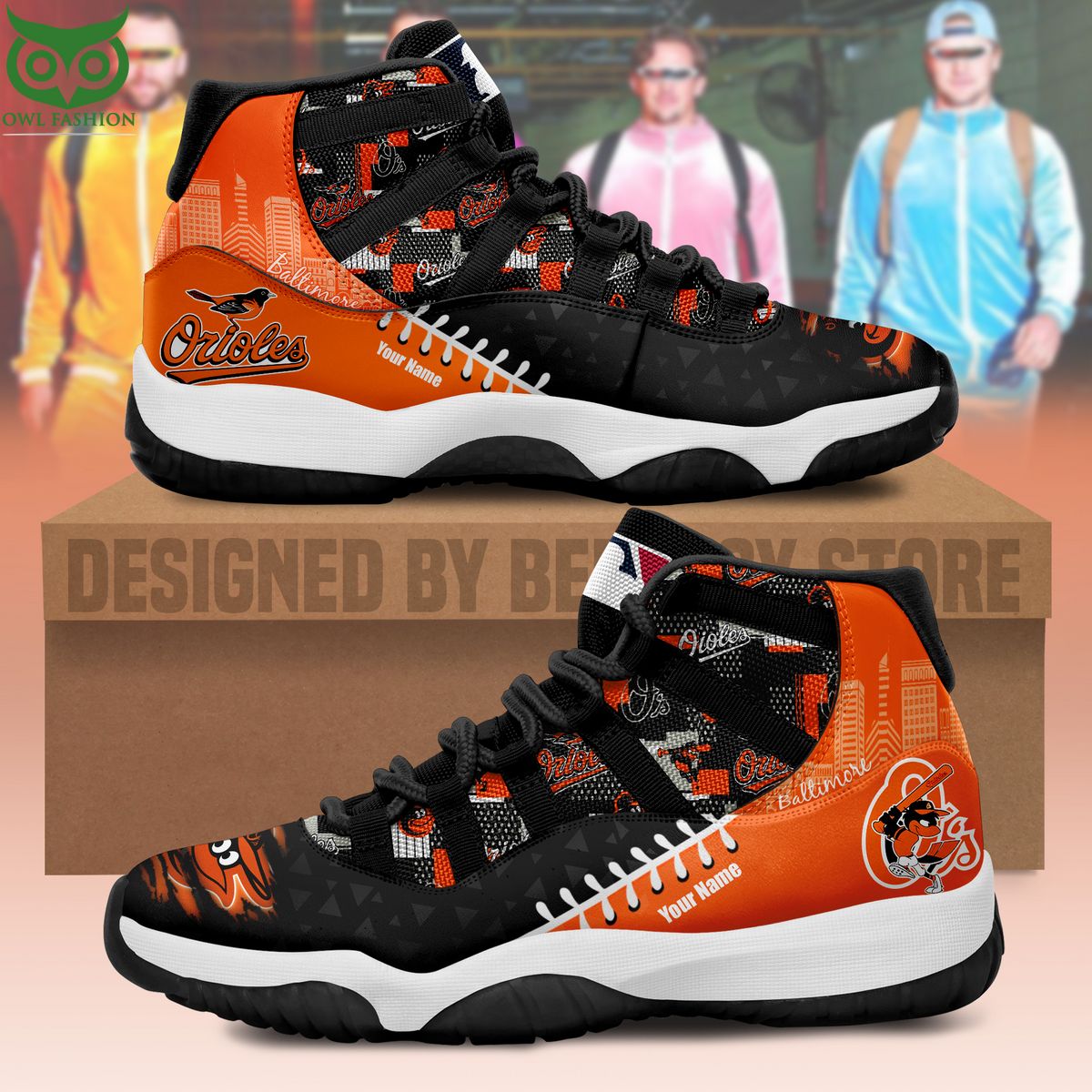 baltimore orioles custom shoes limited edition aj 11 mlb air jordan 1 yFO8B.jpg