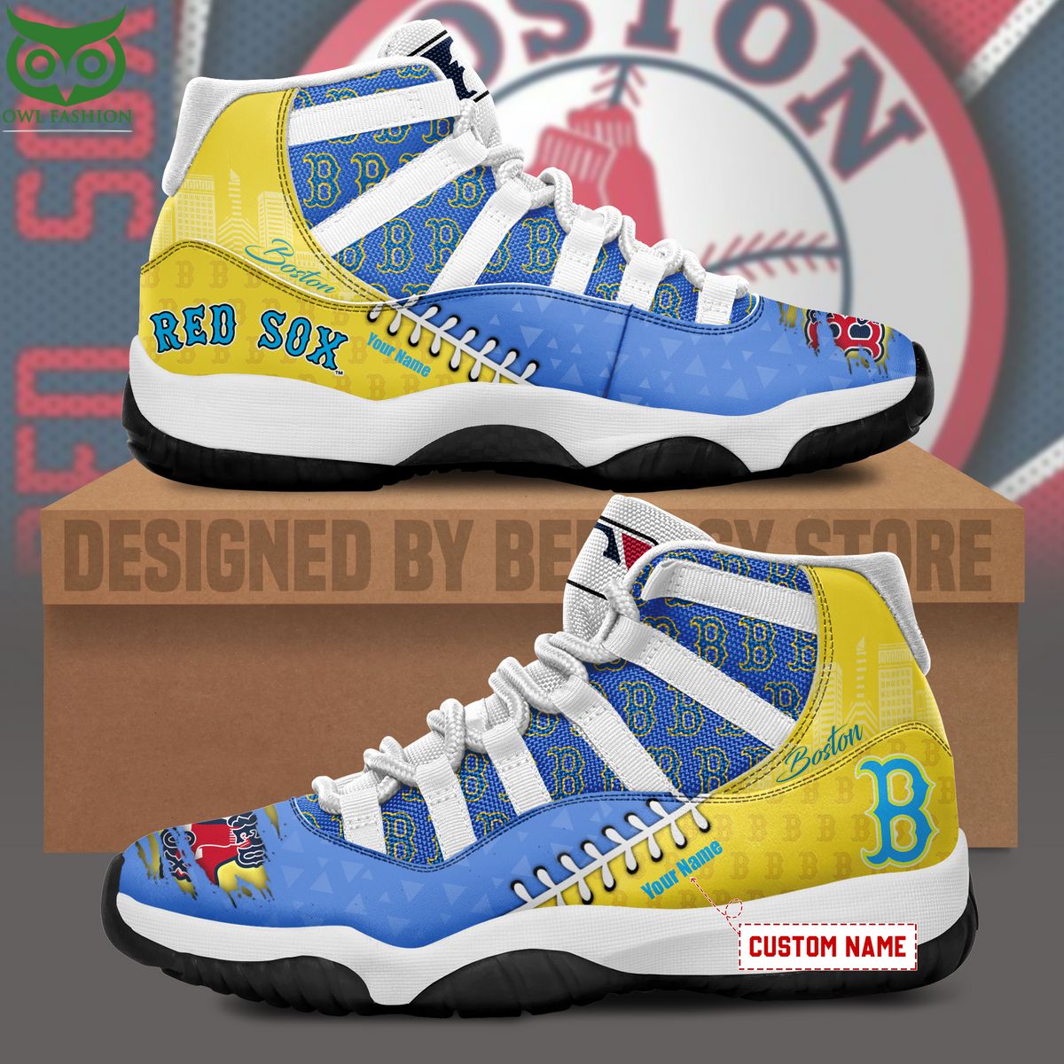 Boston Red Sox Custom Shoes Limited Edition AJ 11 MLB Air Jordan Long time