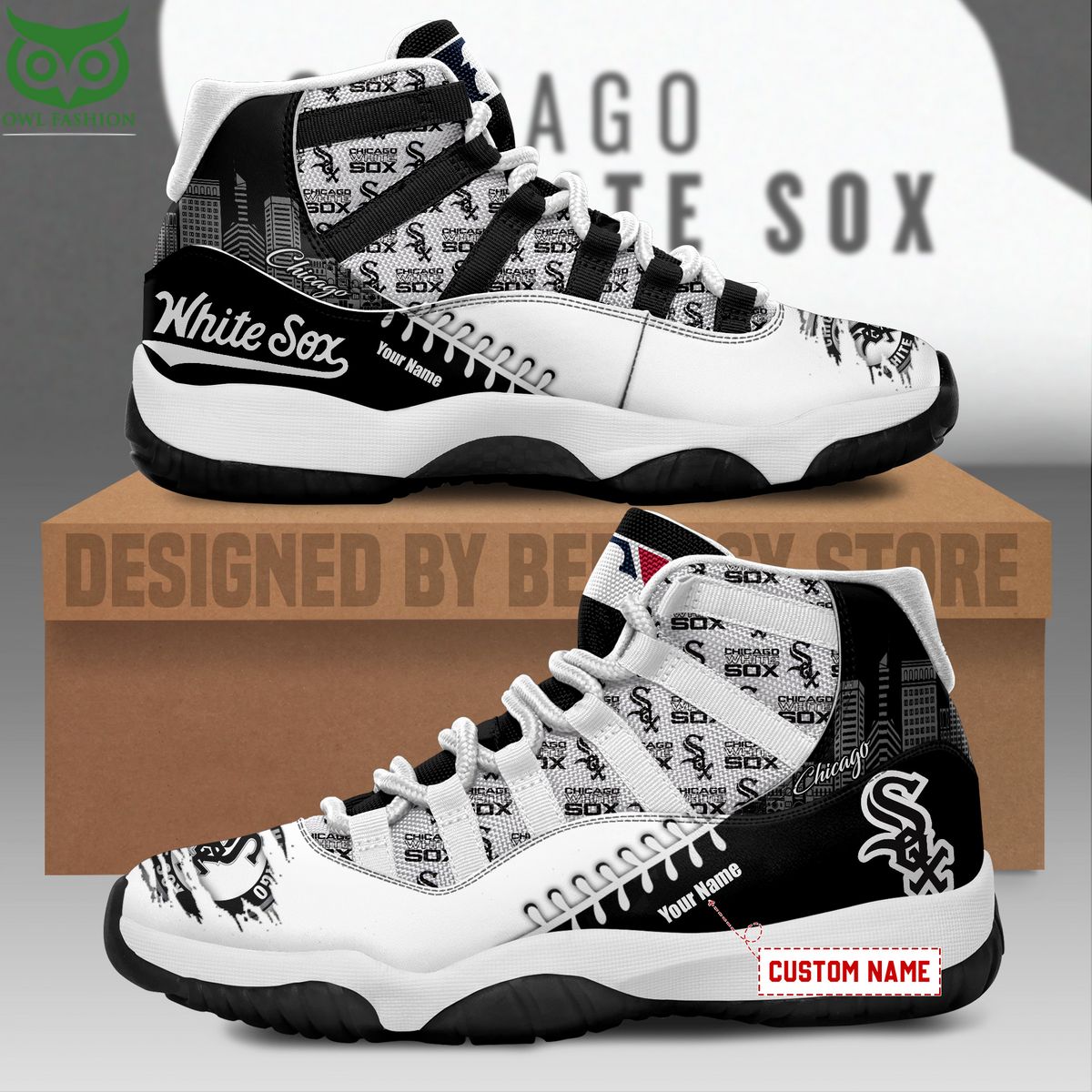 chicago white sox custom shoes limited edition aj 11 mlb air jordan 1 ERin5.jpg