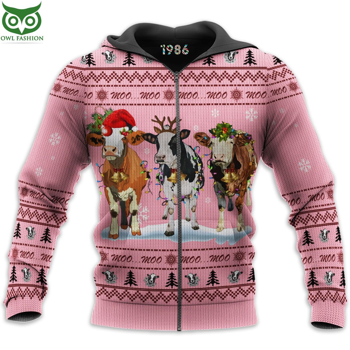 Cows Cute Christmas Ugly Sweater Jumpers - Owl Fashion Shop