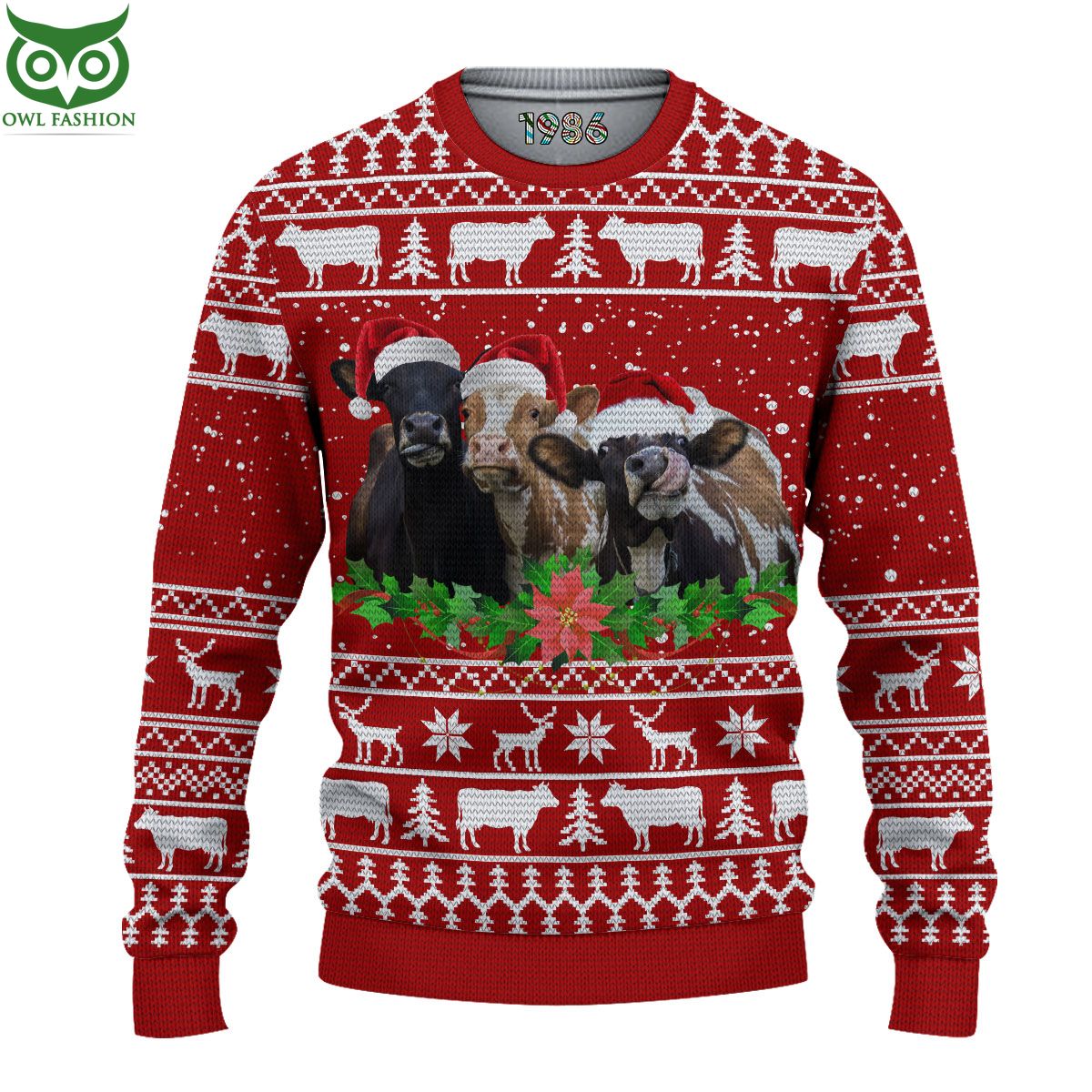 Cows Ugly Sweaters 3D AOP Ugly Sweater Jumper - Owl Fashion Shop