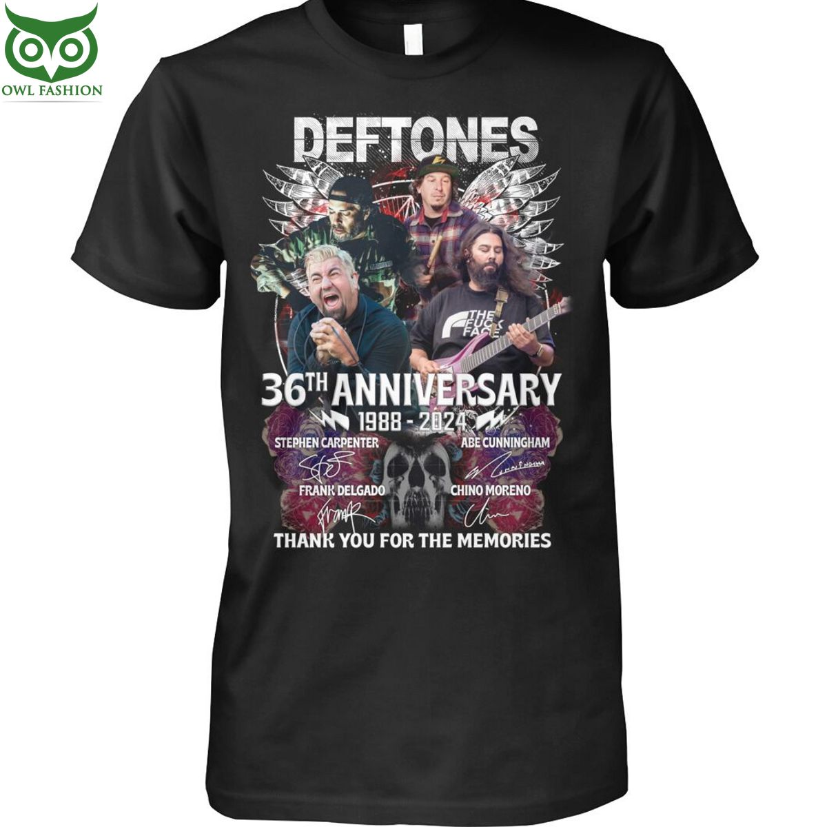 Deftones Band 36 years anniversary 1988 2024 t shirt memories