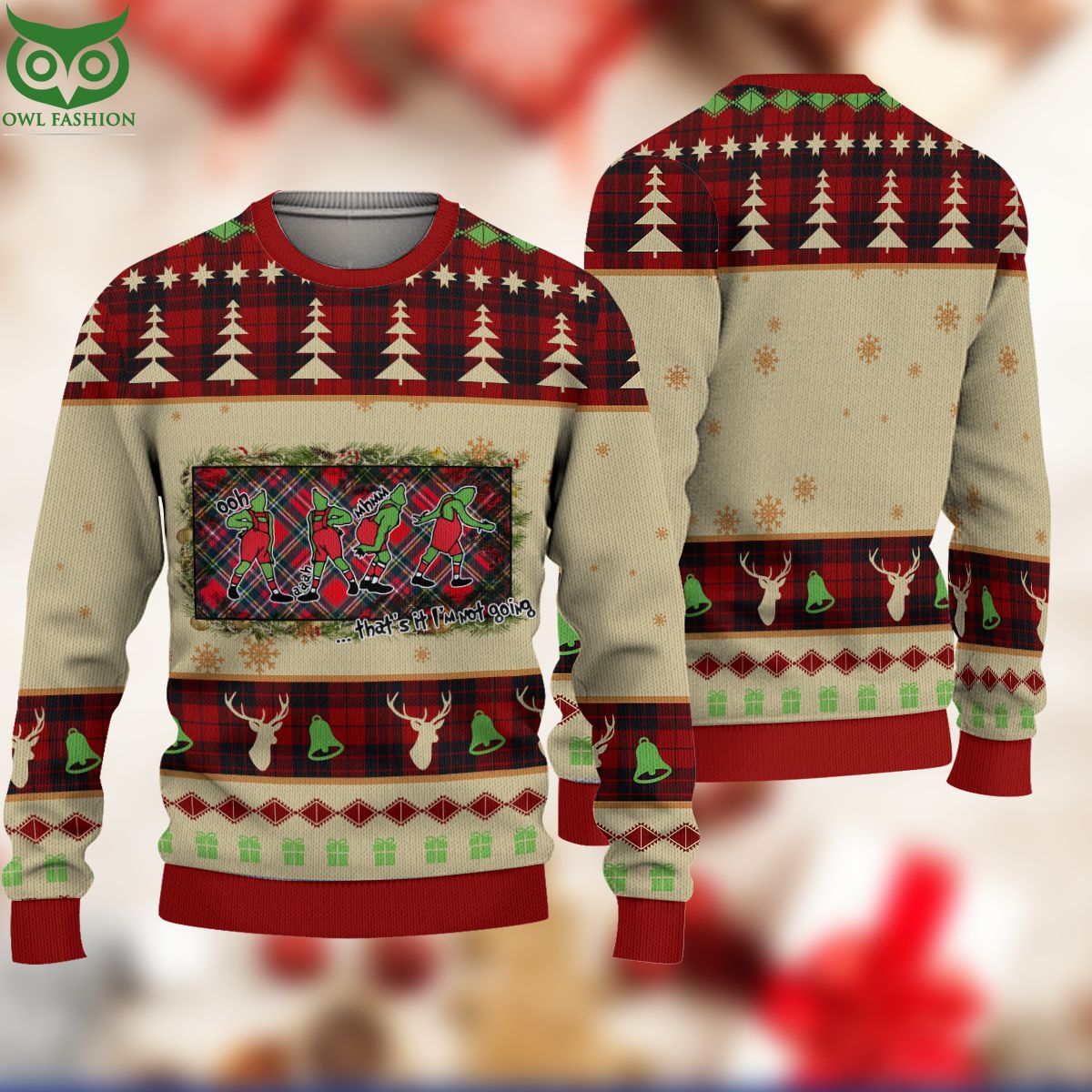 Grinch Christmas 3D Ugly Sweater Unique and sober