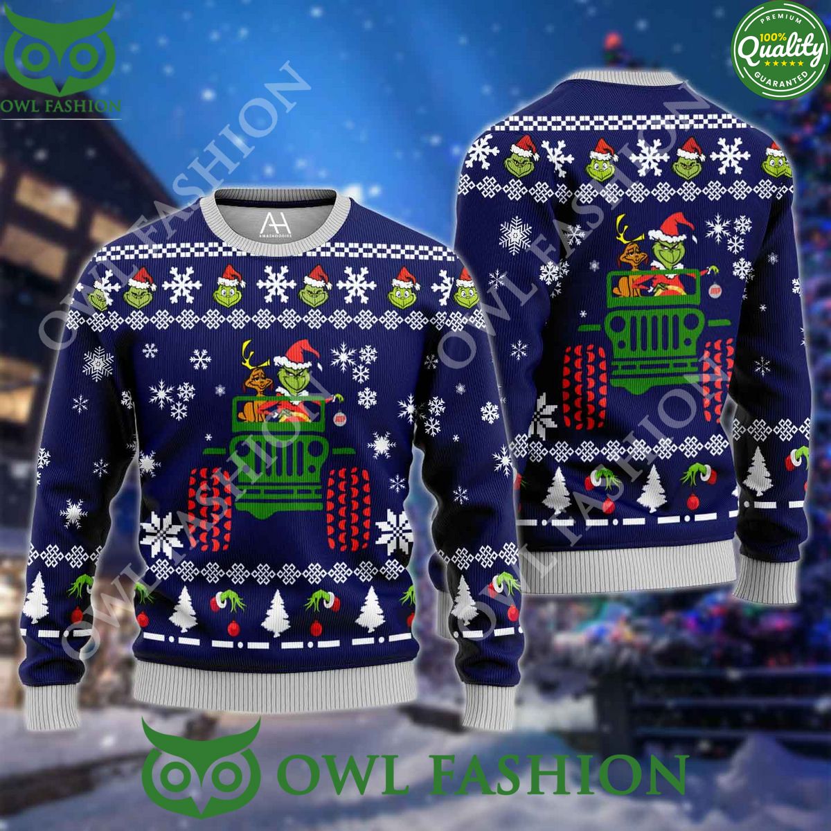 Grinch Ugly Sweaters 3D AOP Ugly Sweater Christmas Stand easy bro