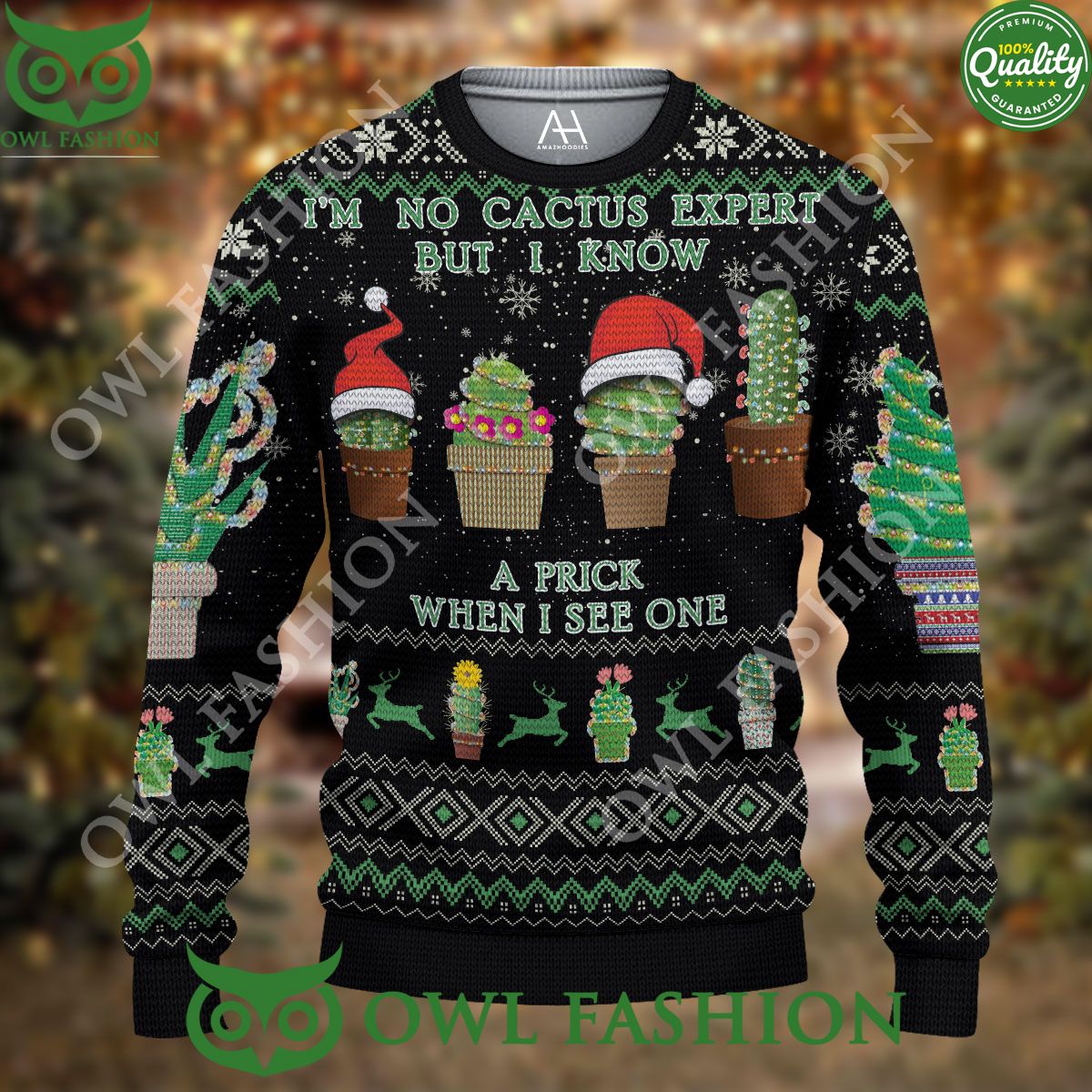 I'm No Cactus Expert Premium Ugly Sweater Sizzling