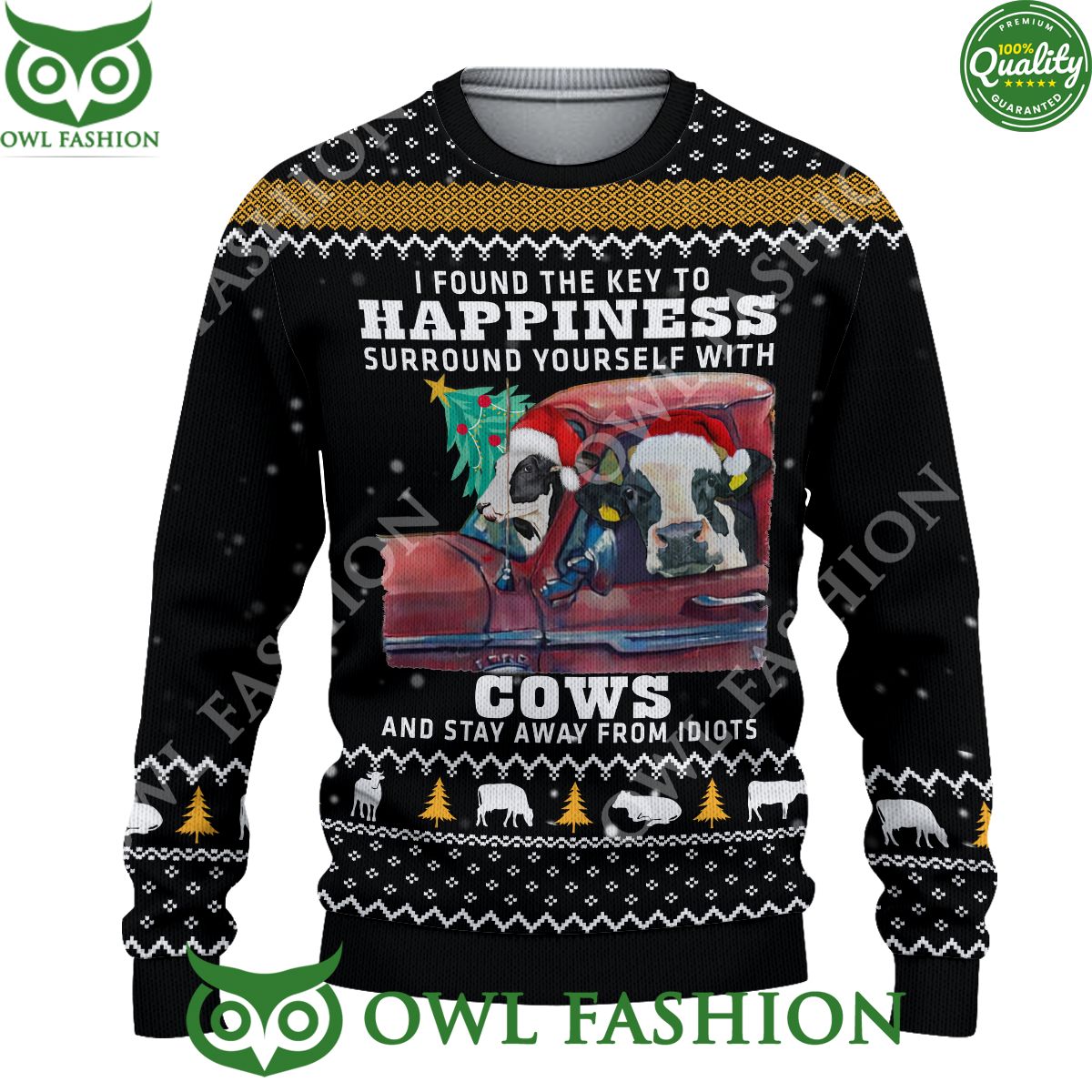 Life with Cows Premium Ugly Sweater Gang of rockstars