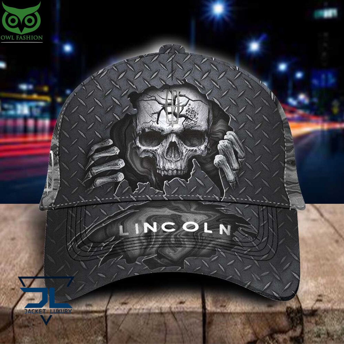 Lincoln Car Skull Metal New Classic Cap Good click