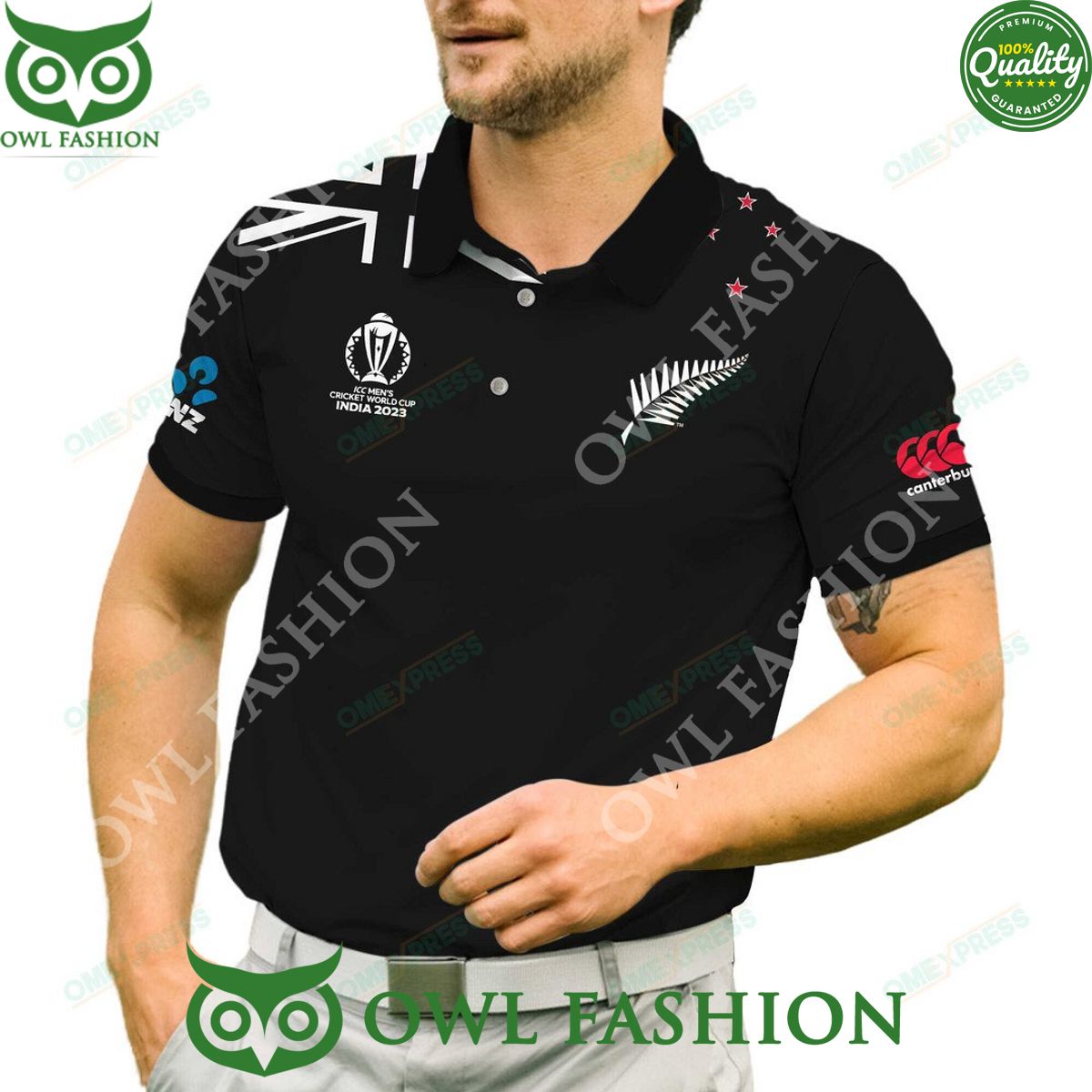 new zealand flag cricket icc world cup 2023 polo 1 B4YBQ.jpg