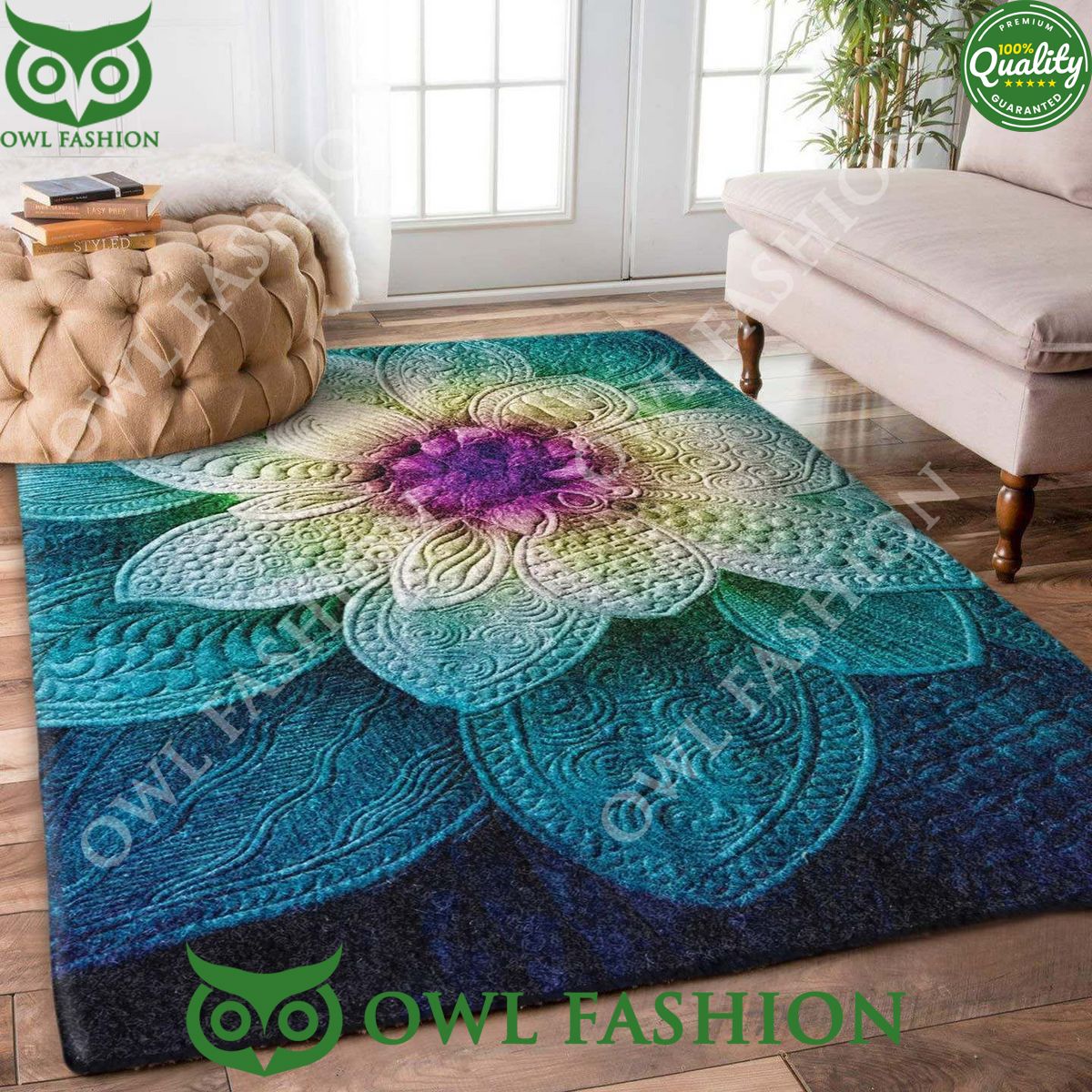 Pattern Flower Rug Carpet This design is absolutely stunning.