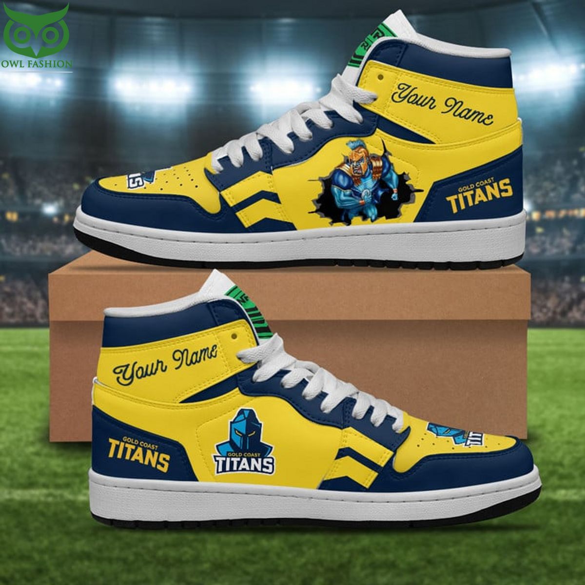 personalized nrl gold coast titans air jordan 1 sneakers limited 1 1RbxZ.jpg