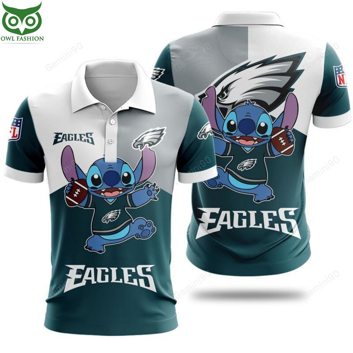Stitch Favourite NFL Philadelphia Eagles 3D shirt hoodie polo Stunning