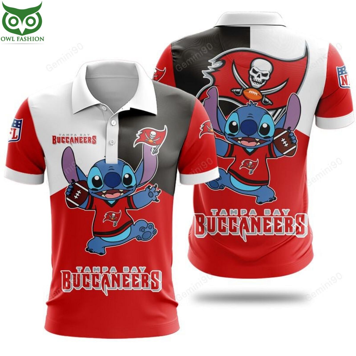 Stitch Favourite NFL Tampa Bay Buccaneers 3D shirt hoodie polo Wow, cute pie