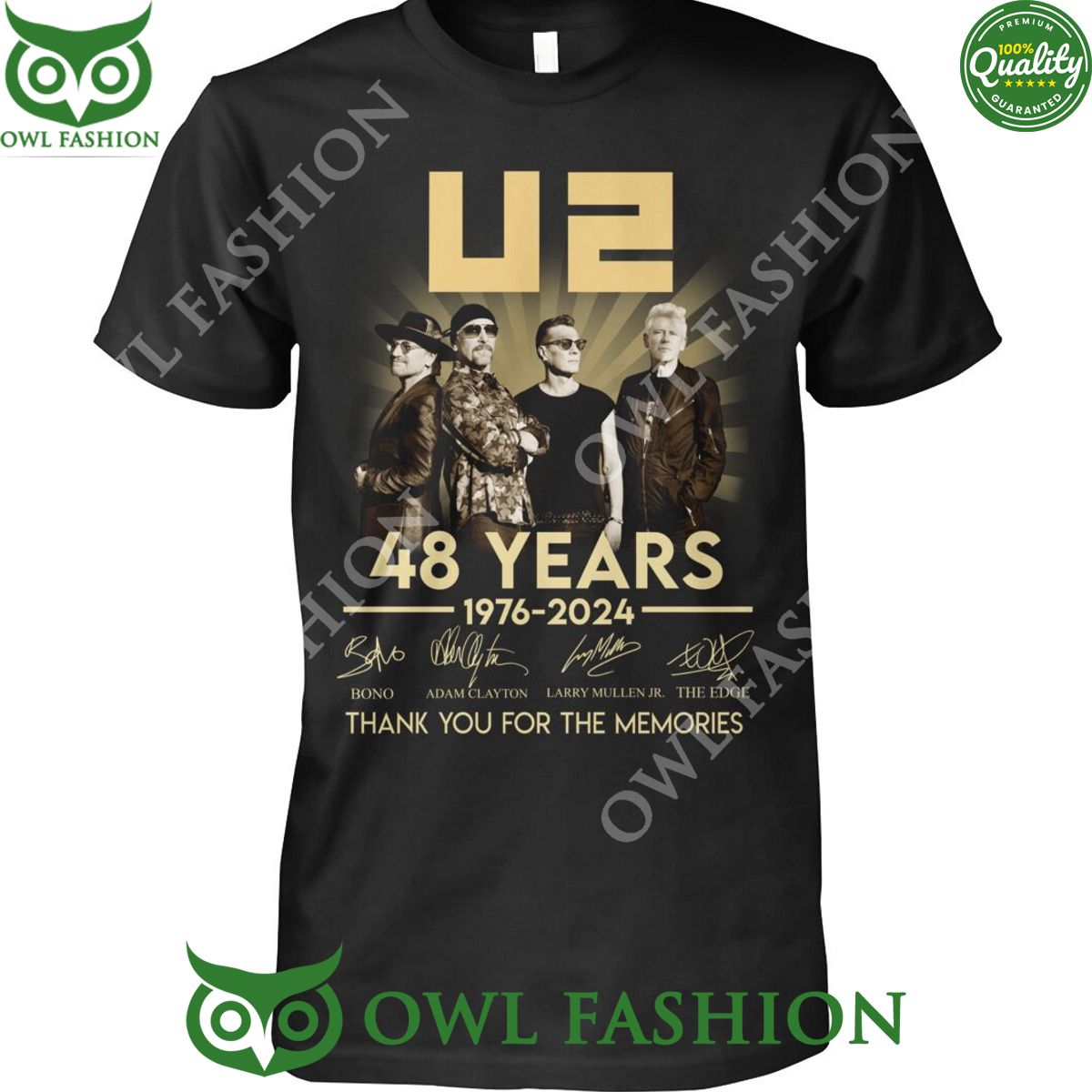 U2 band 48 years 1976 anniversary Thank you memories t shirt Studious look