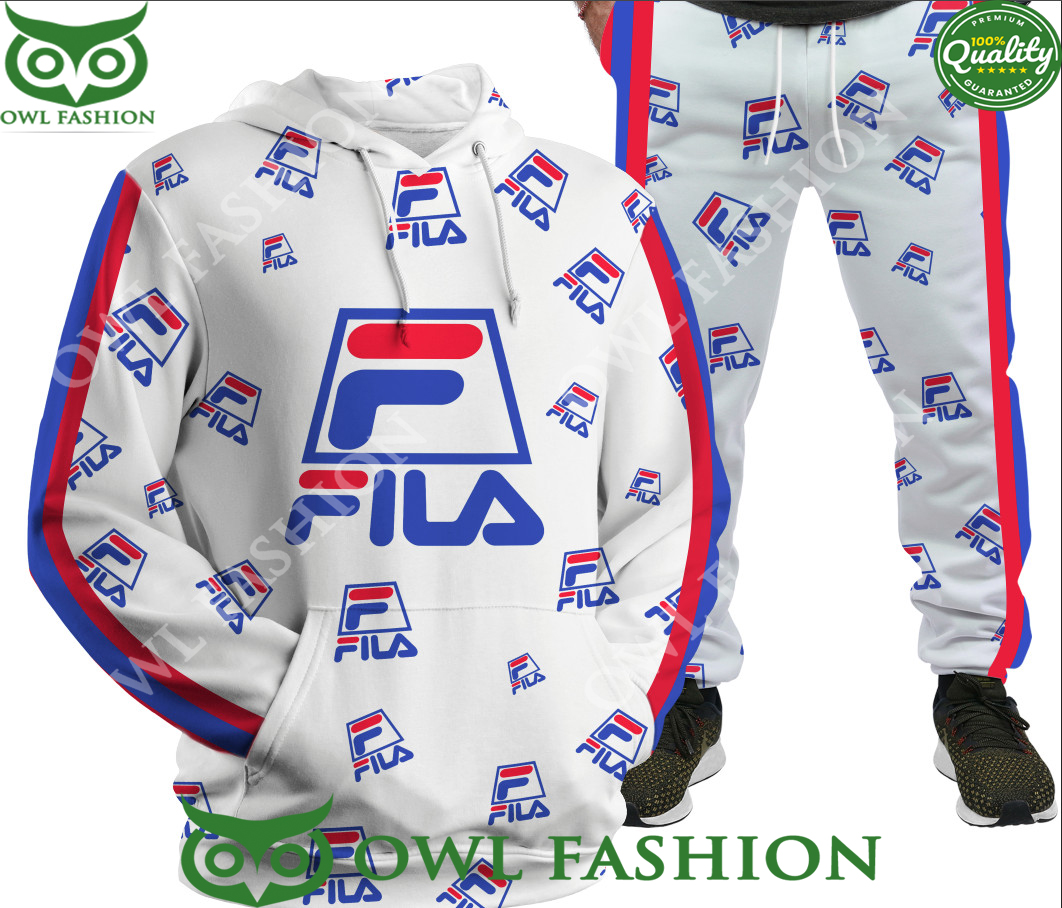 Fila AOP white hoodie and pant with logo