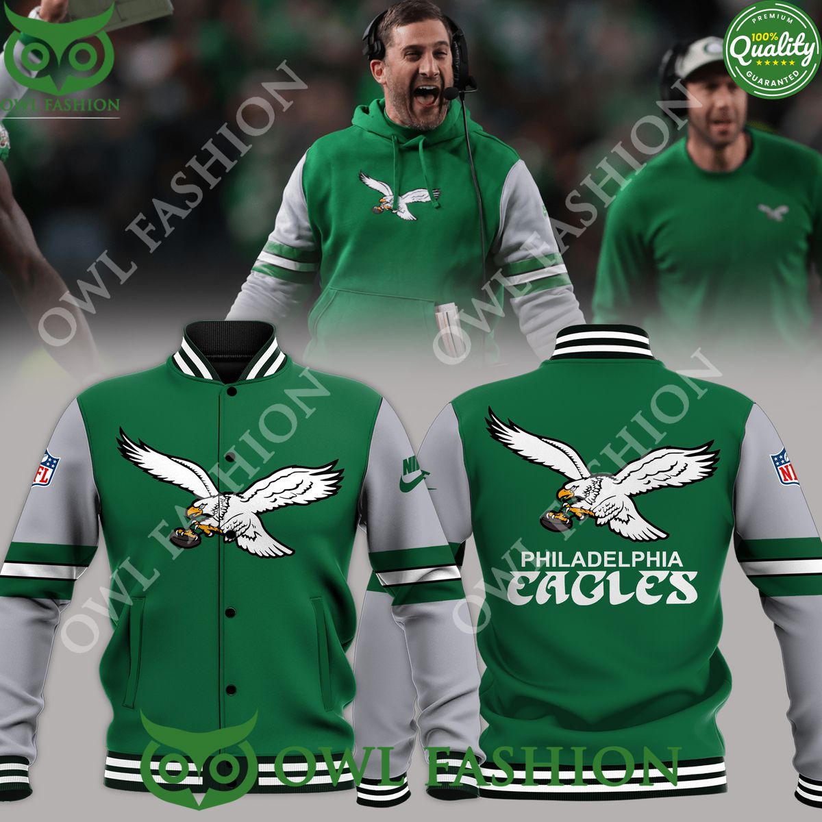 coach nicholas john sirianni philadelphia eagles kelly green baseball jacket 1 wEf9i.jpg