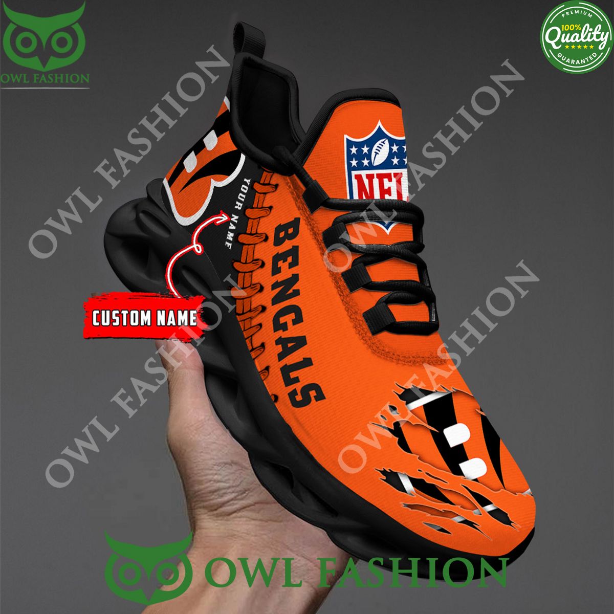 Custom name Cincinnati Bengals NFL Clunky Max soul Sneaker 2023 Nice shot bro