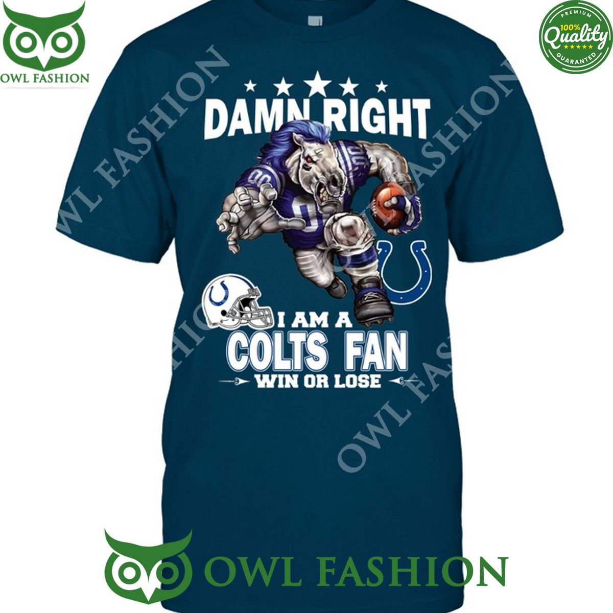 Damn Right Indianapolis Colts NFL Fan Win or lose t shirt Nice photo dude