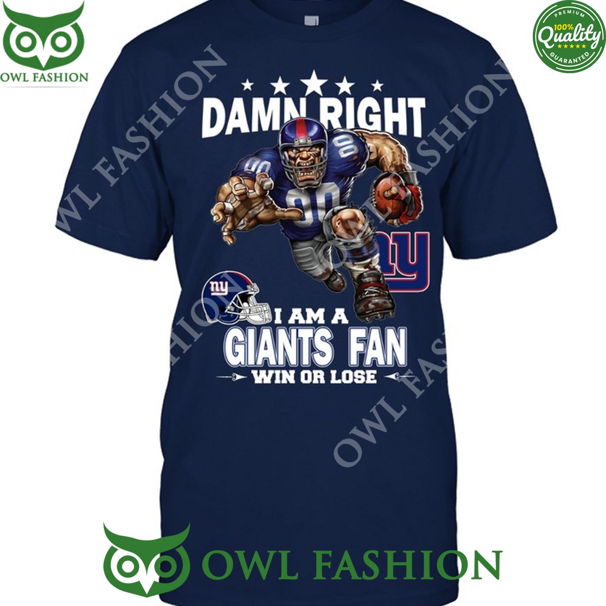 Damn Right New York Giants NFL Fan Win or lose t shirt Nice bread, I like it
