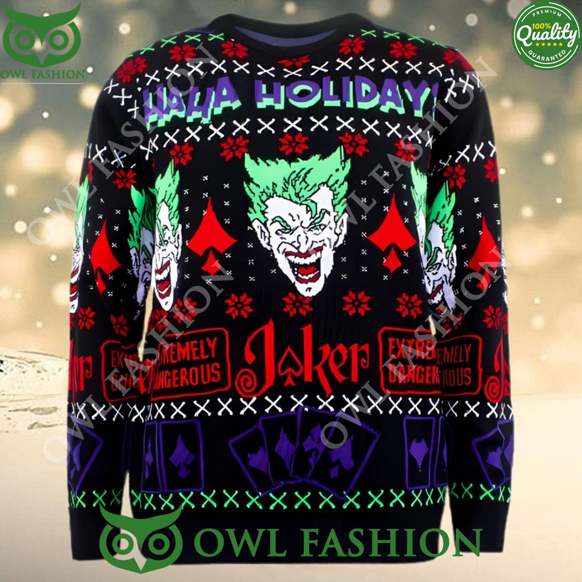 DC Comics Joker HaHa Ugly Christmas Sweater Jumper Cool look bro