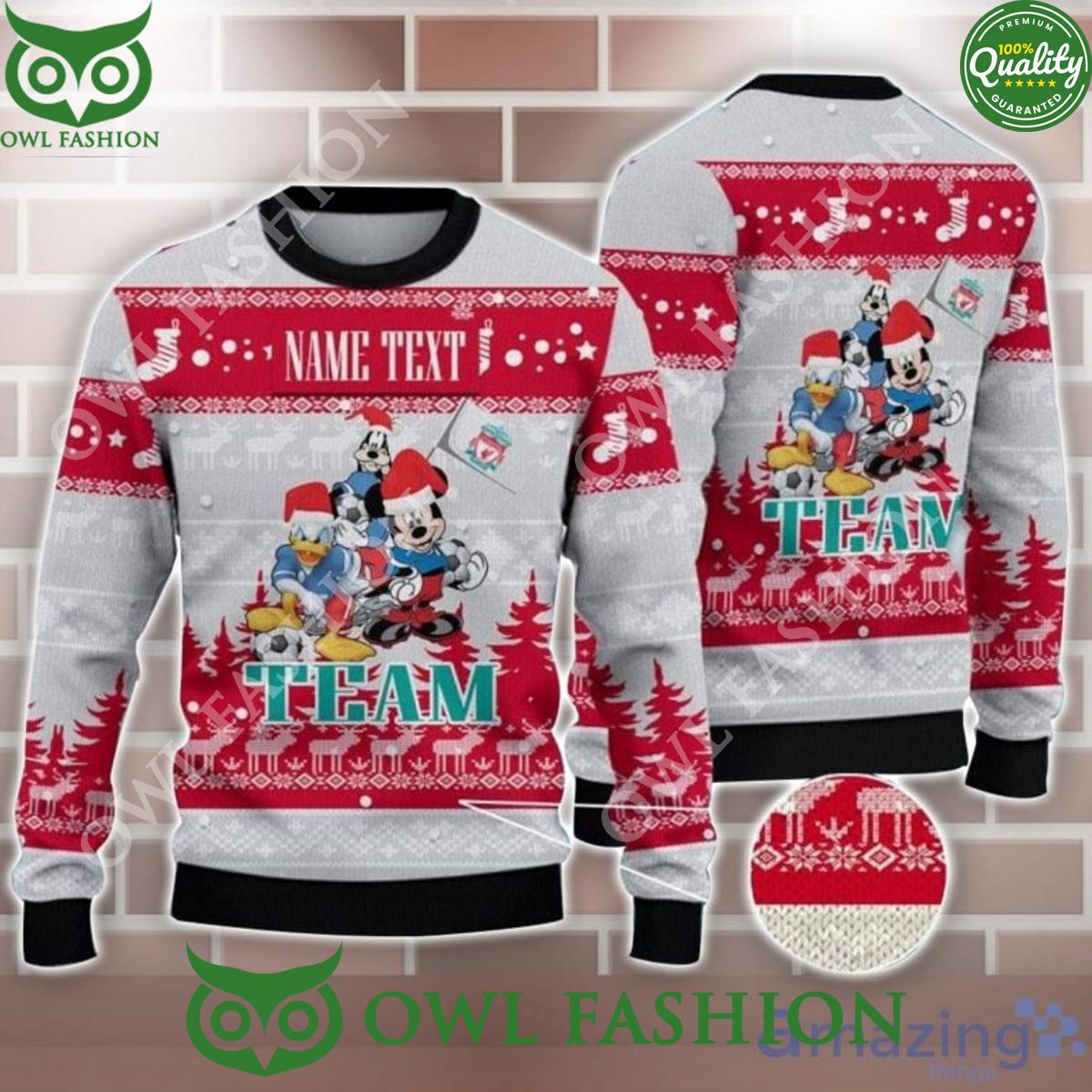 Disney Team Liverpool FC Customized Ugly Christmas Sweater Jumper Nice Pic