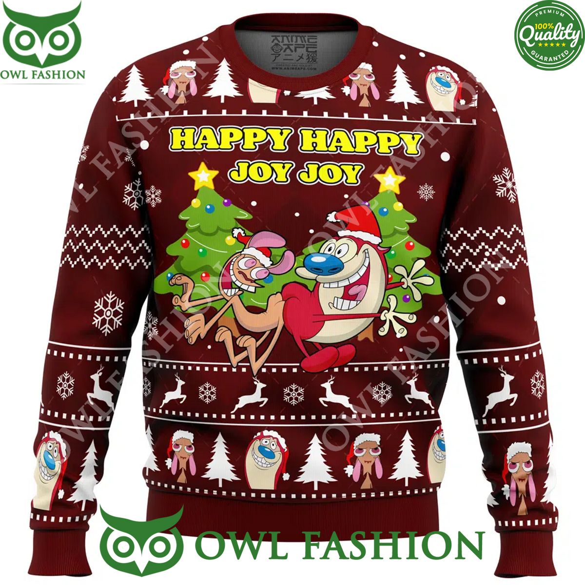 happy happy joy joy ren and stimpy ugly christmas sweater jumper 1 cxncT.jpg