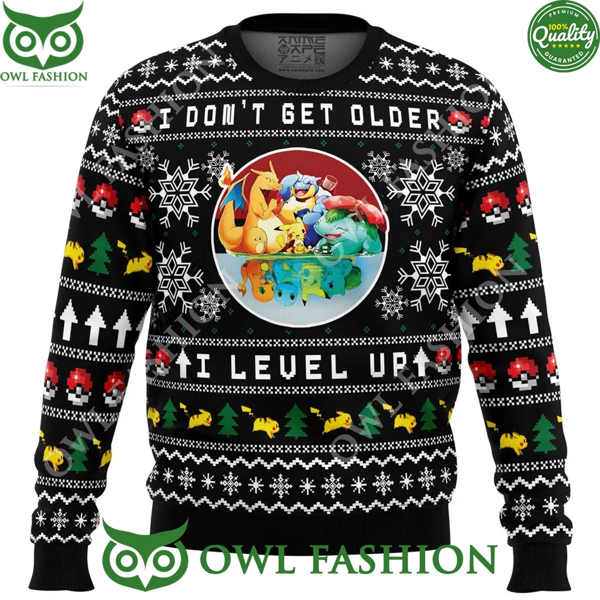 i dont get older i level up pokemon ugly christmas sweater jumper 1 R268R.jpg